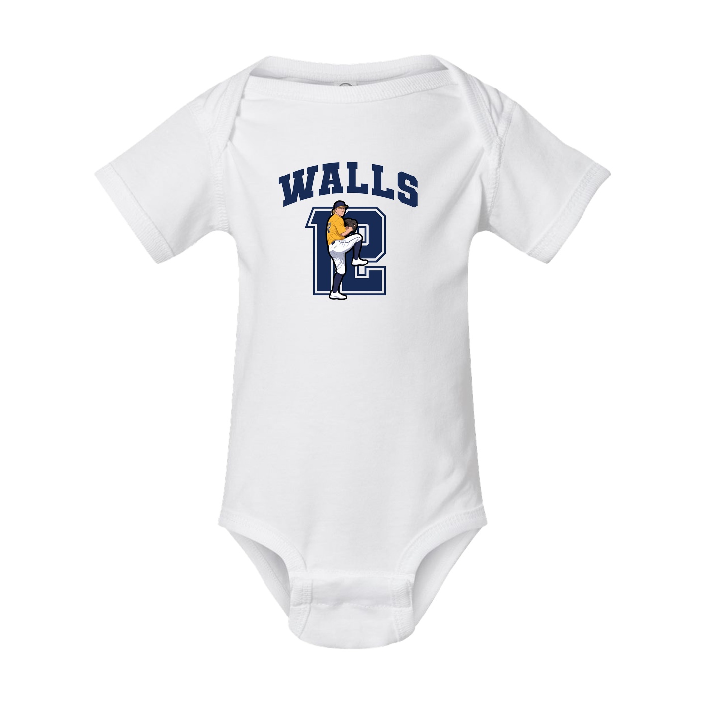 Baby Onesie — Number in White
