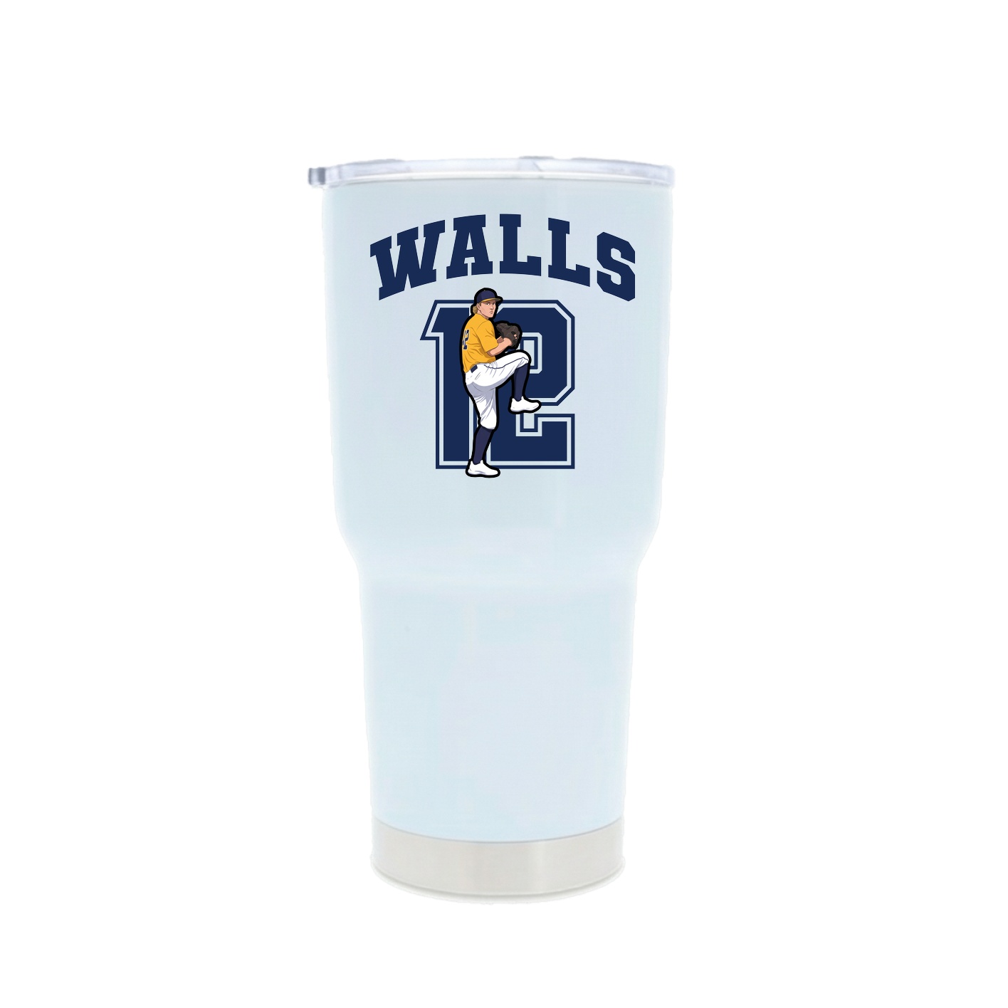 30oz Stainless Steel Tumbler — Number in White