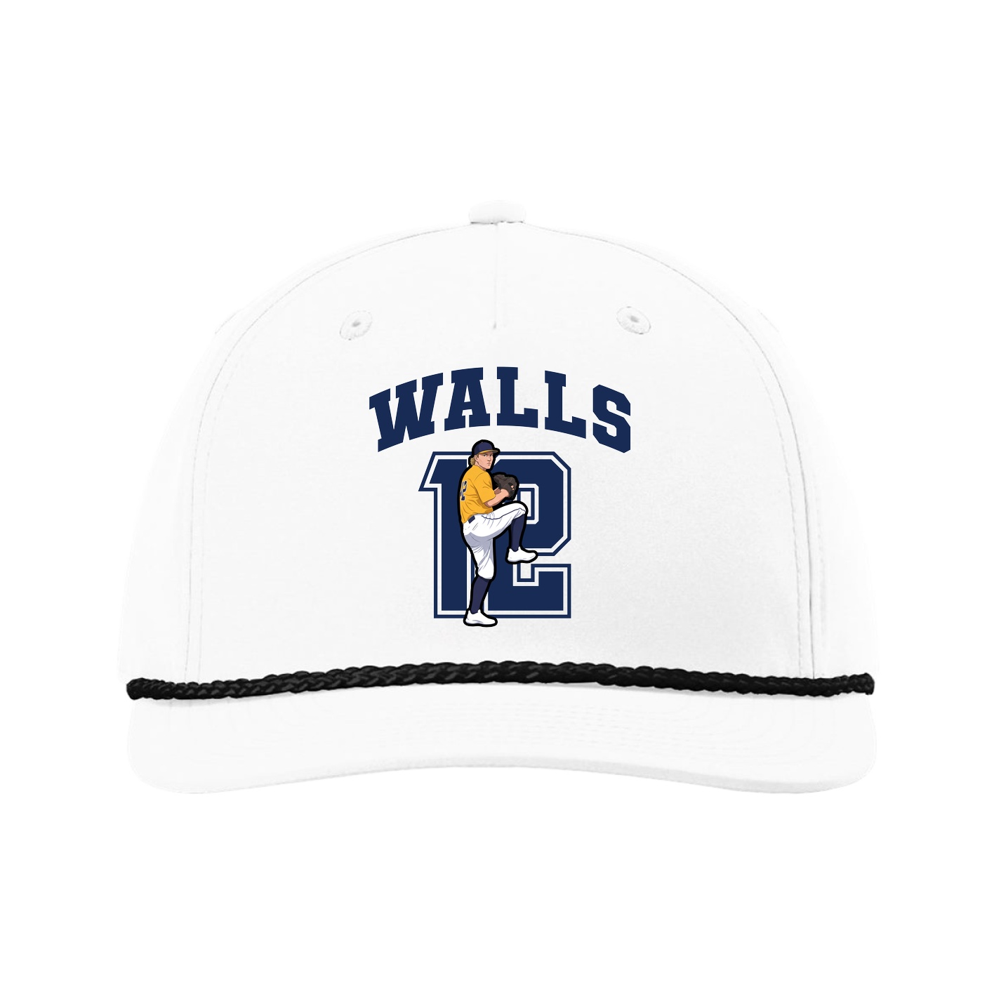 Five-Panel Classic Rope Cap — Number in White