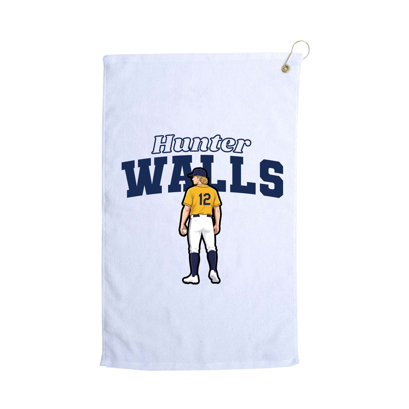 Golf Towel — Name Arch in White