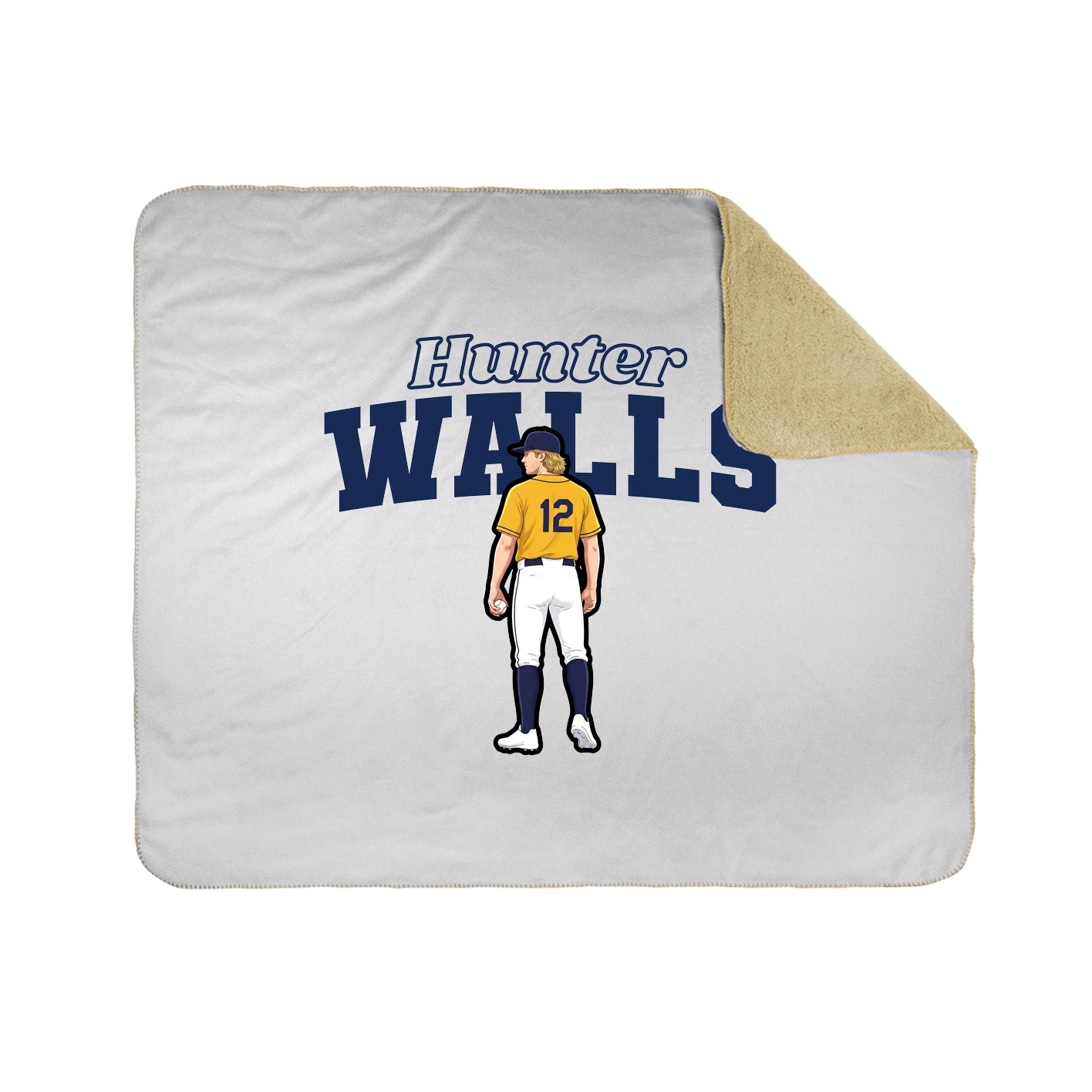 Throw Blanket — Name Arch in White