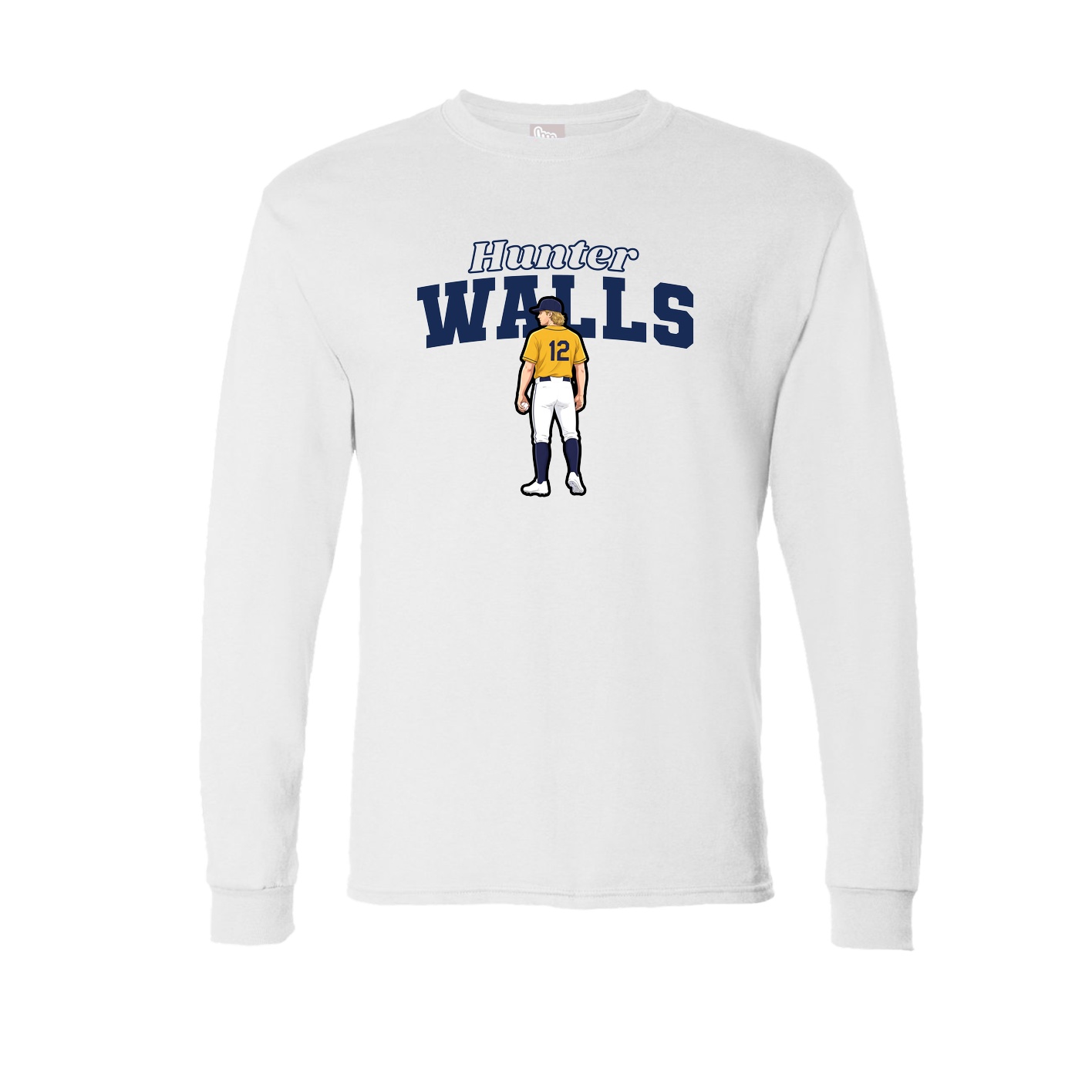 Long Sleeve Tee — Name Arch in White