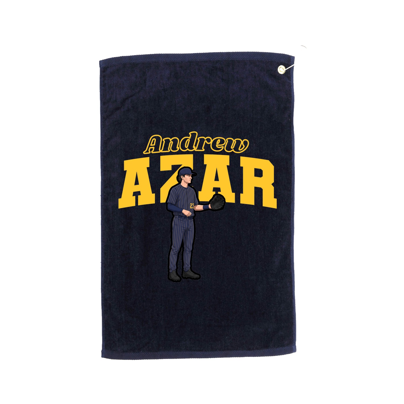 Golf Towel — Name Arch in Navy
