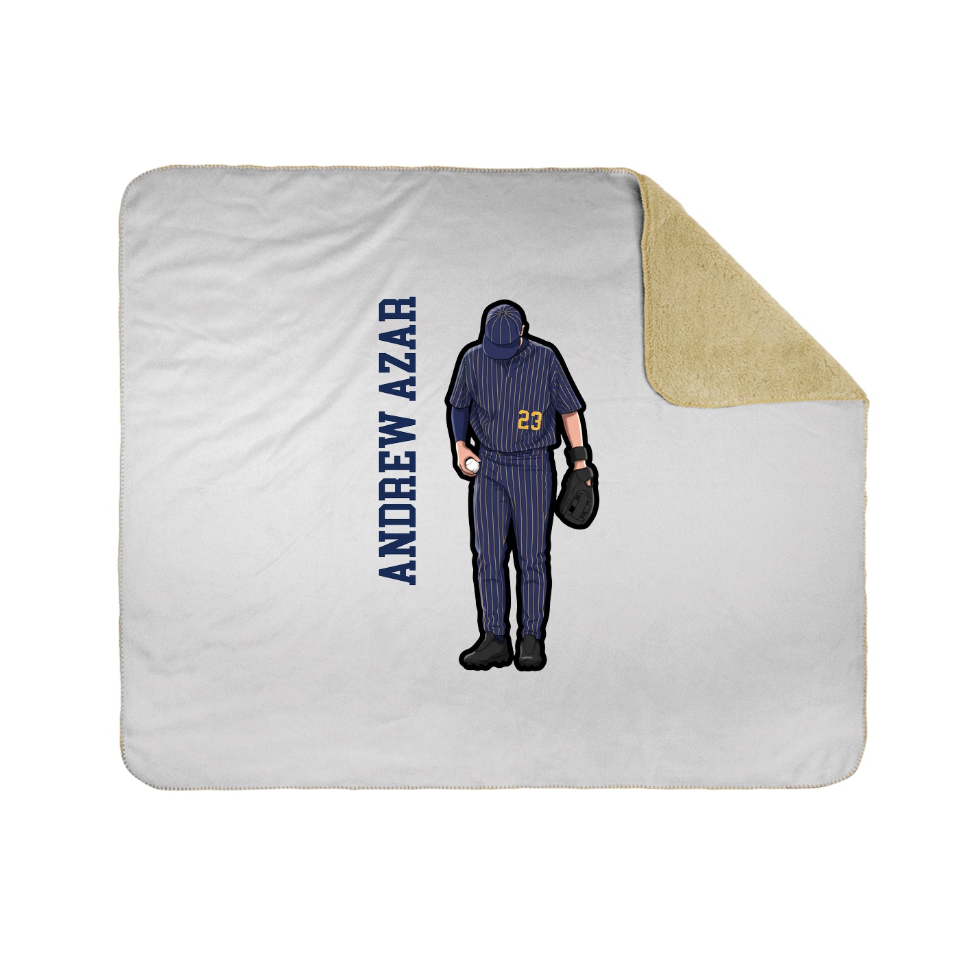 Throw Blanket — Name Vertical in White