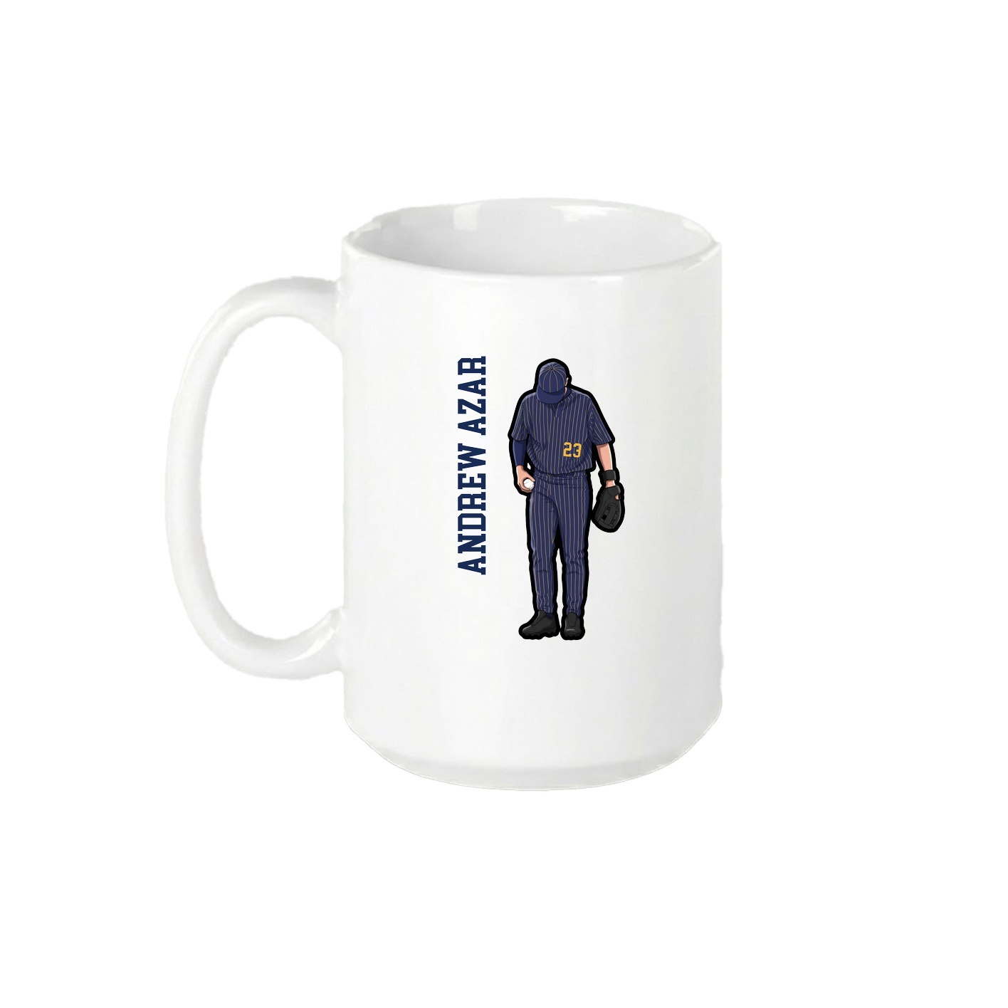15oz Coffee Mug — Name Vertical in White