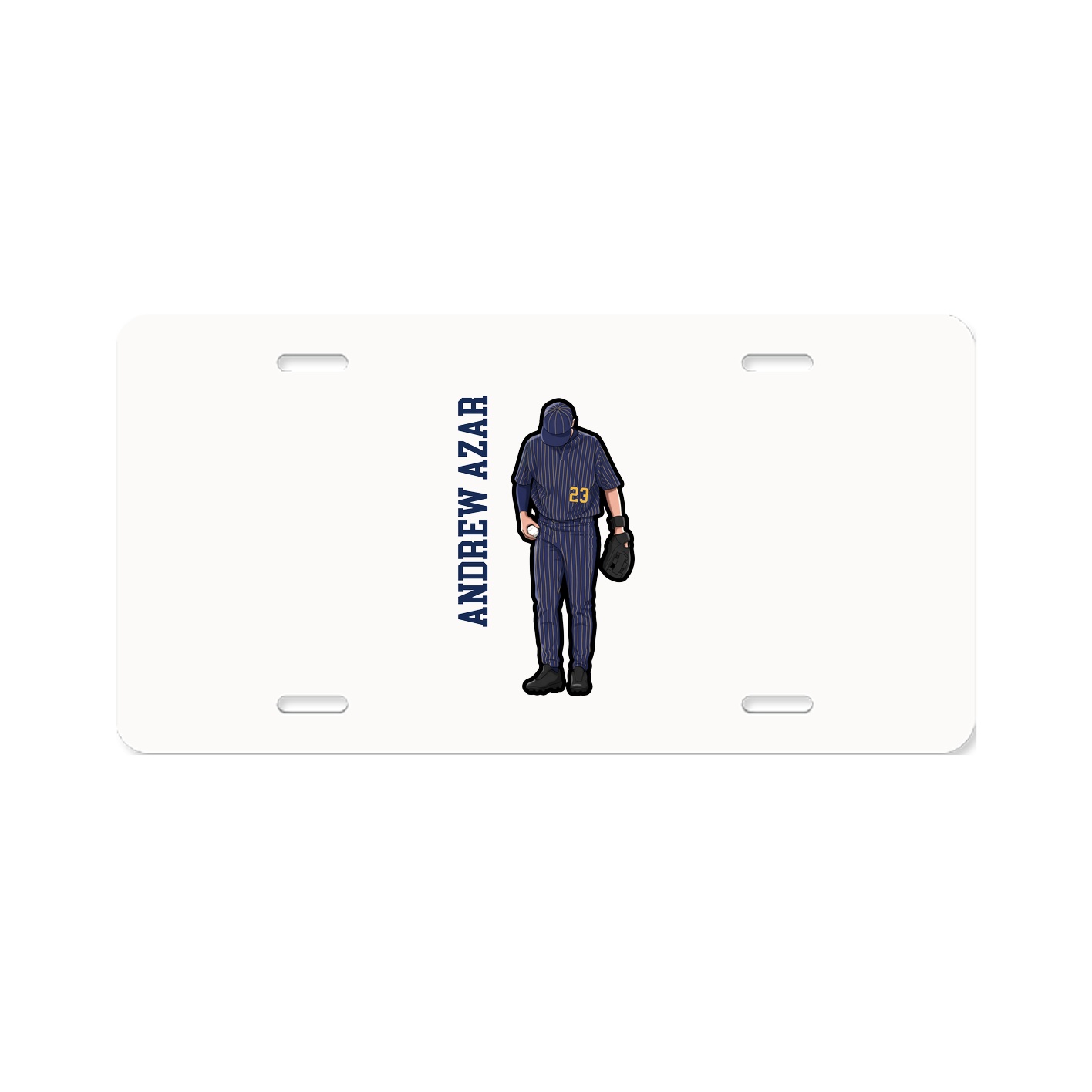 License Plate — Name Vertical in Classic