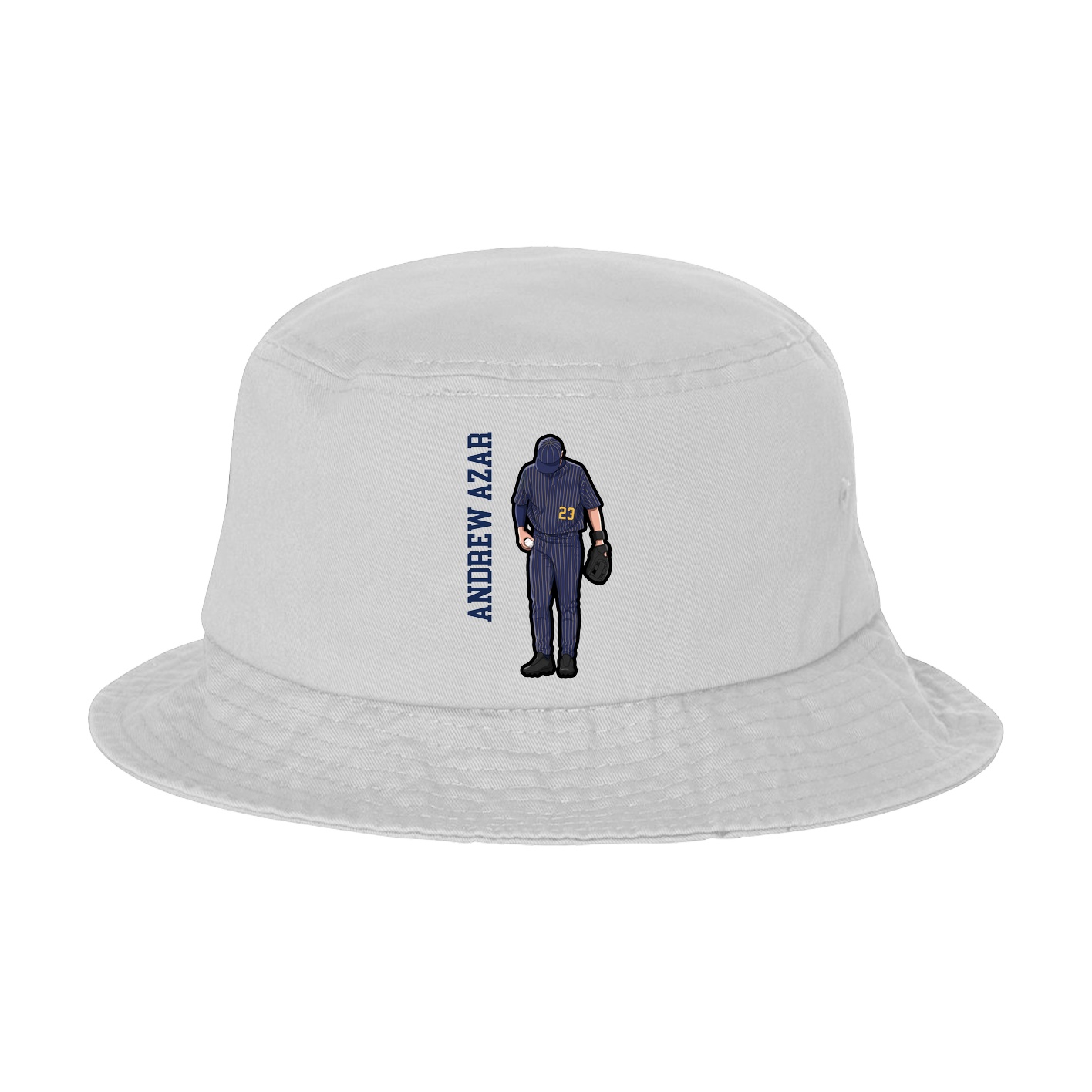 Bucket Cap — Name Vertical in White
