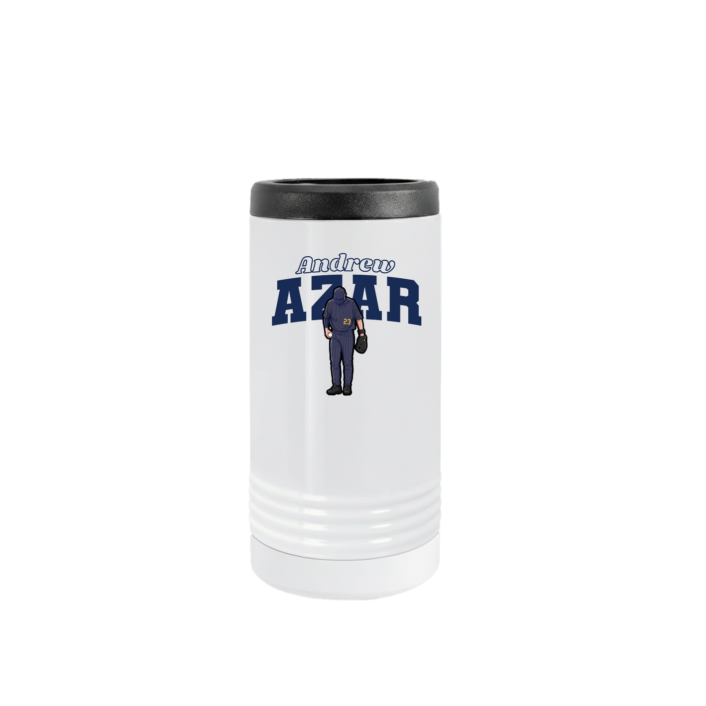 Slim Beverage Holder — Name Arch in White