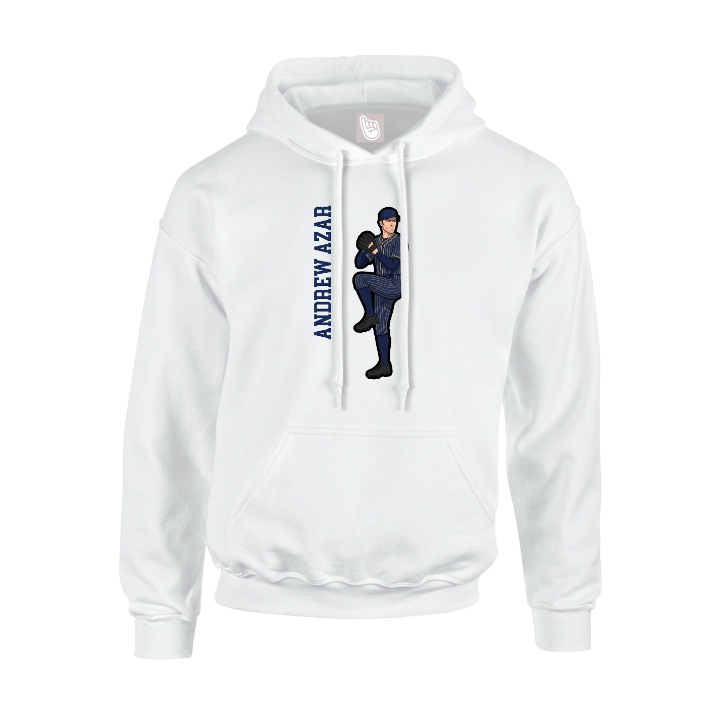 Hoodie — Name Vertical in White