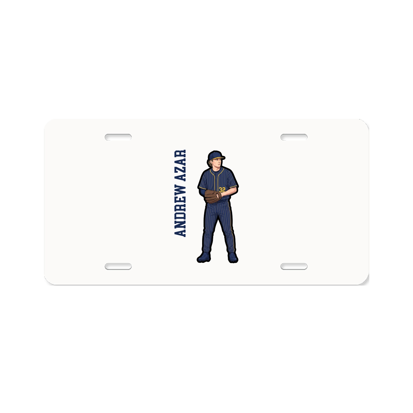 License Plate — Name Vertical in Classic