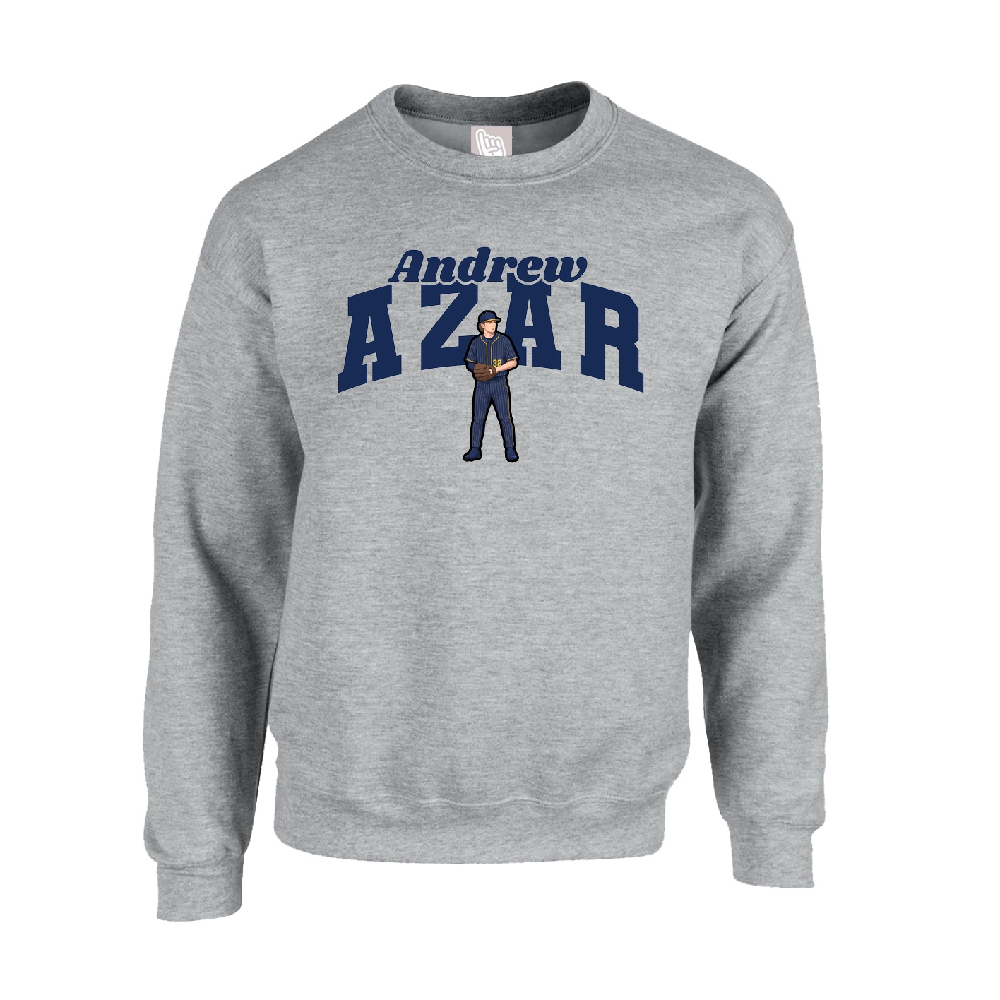 Fleece Crew — Signature Arch in Grey