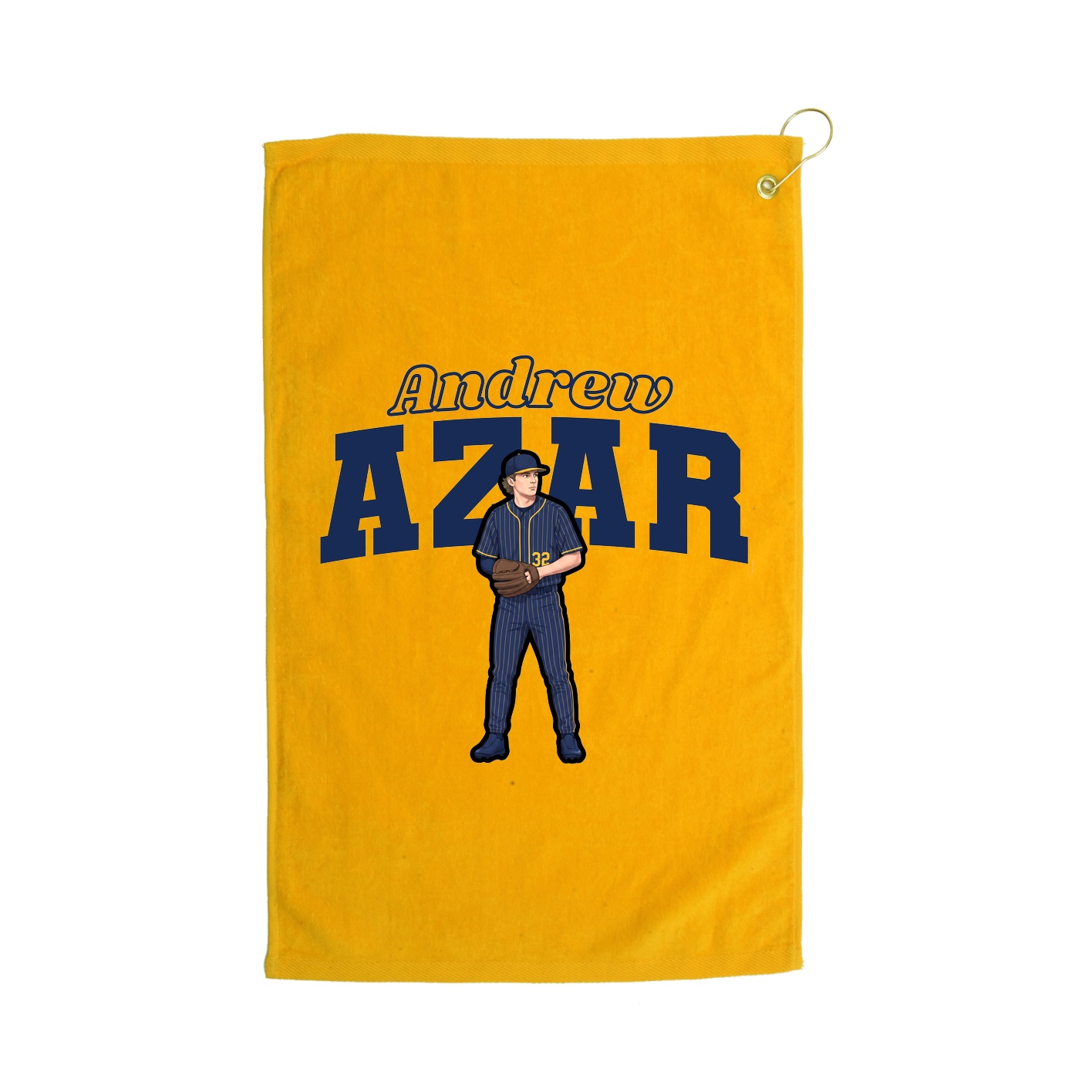 Golf Towel — Name Arch in Gold