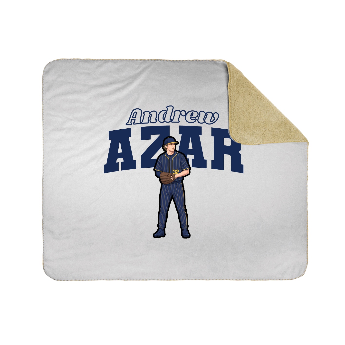 Throw Blanket — Name Arch in White