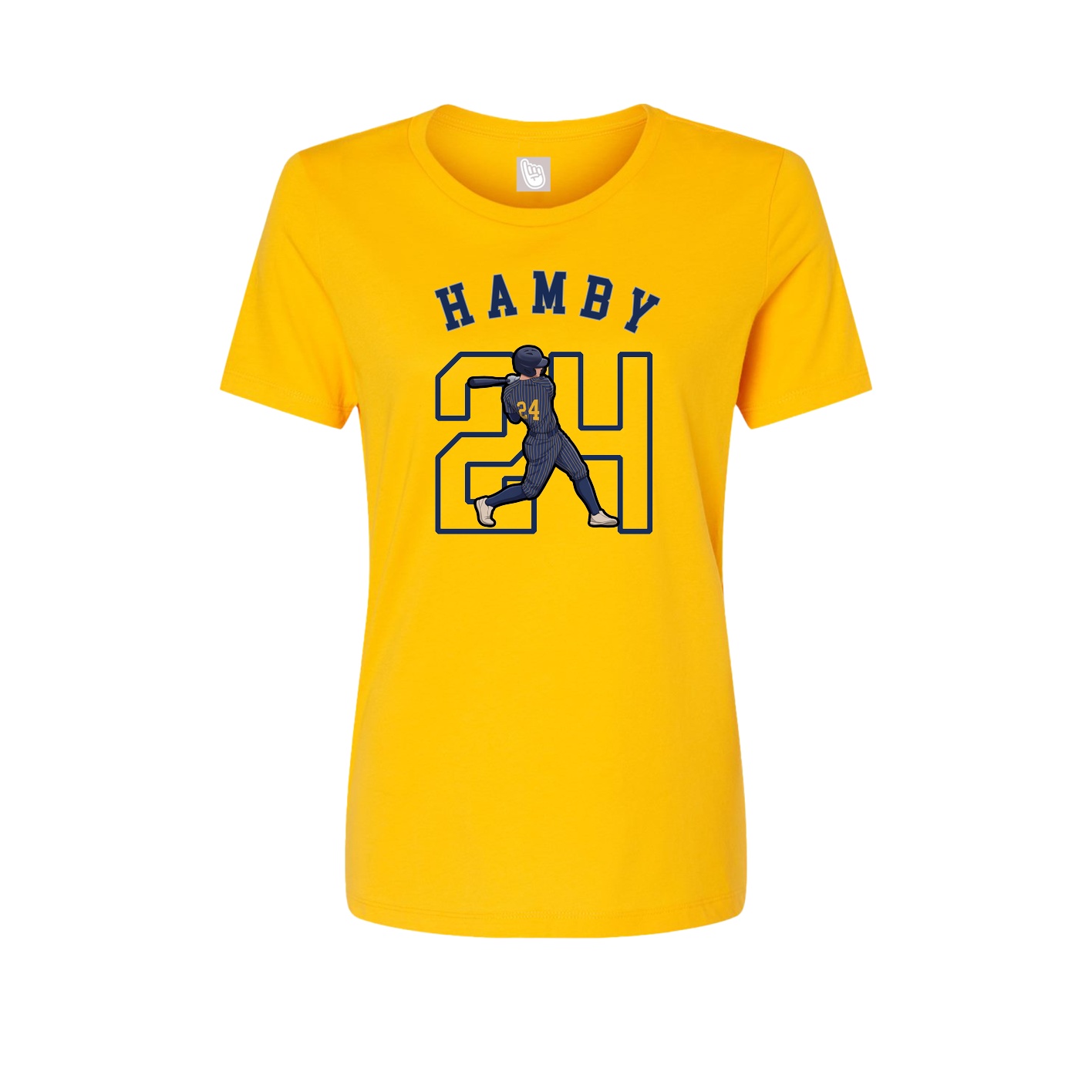Fitted Women's Tee — Shirsey Arch in Gold