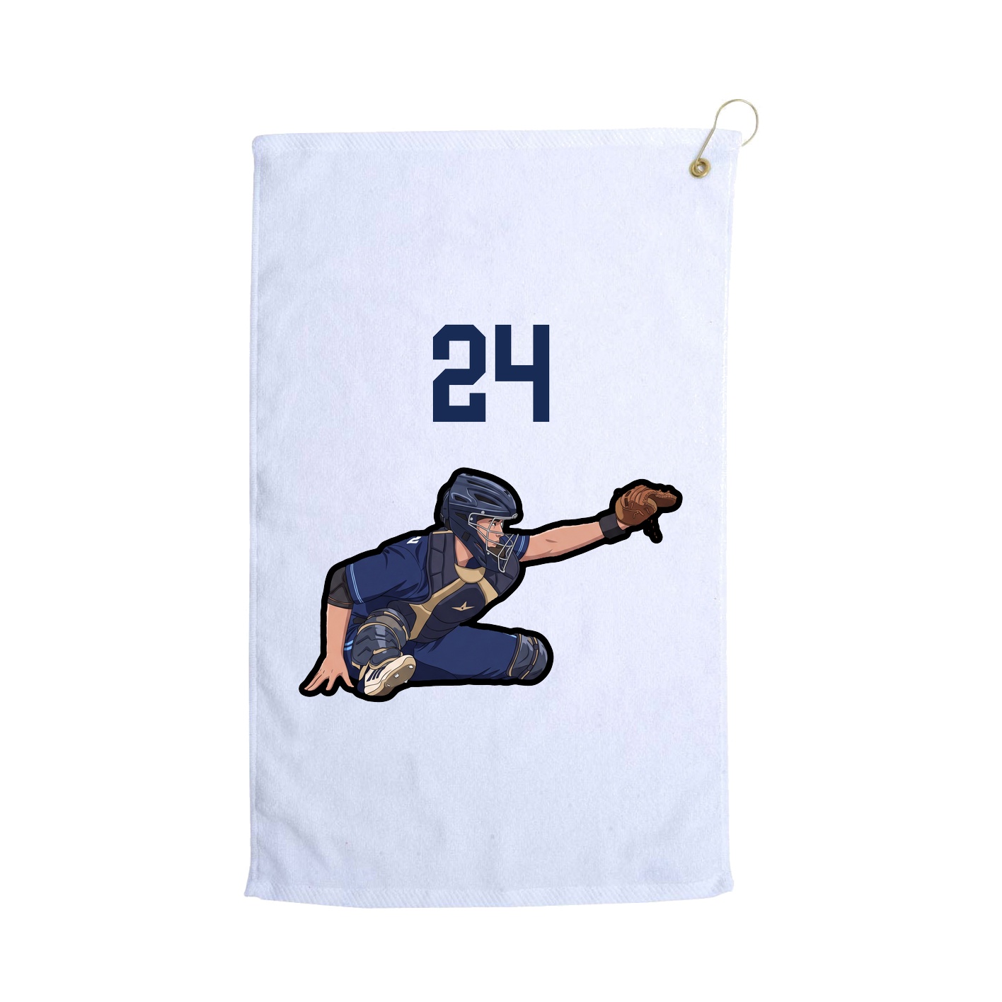 Golf Towel — Number Top in White