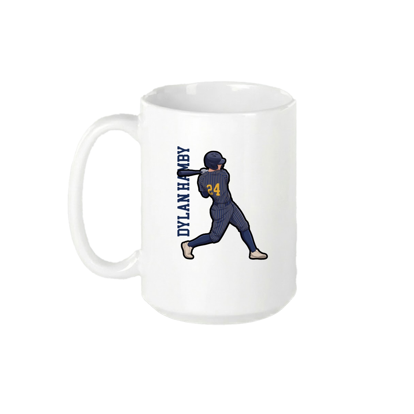 15oz Coffee Mug — Name Vertical in White