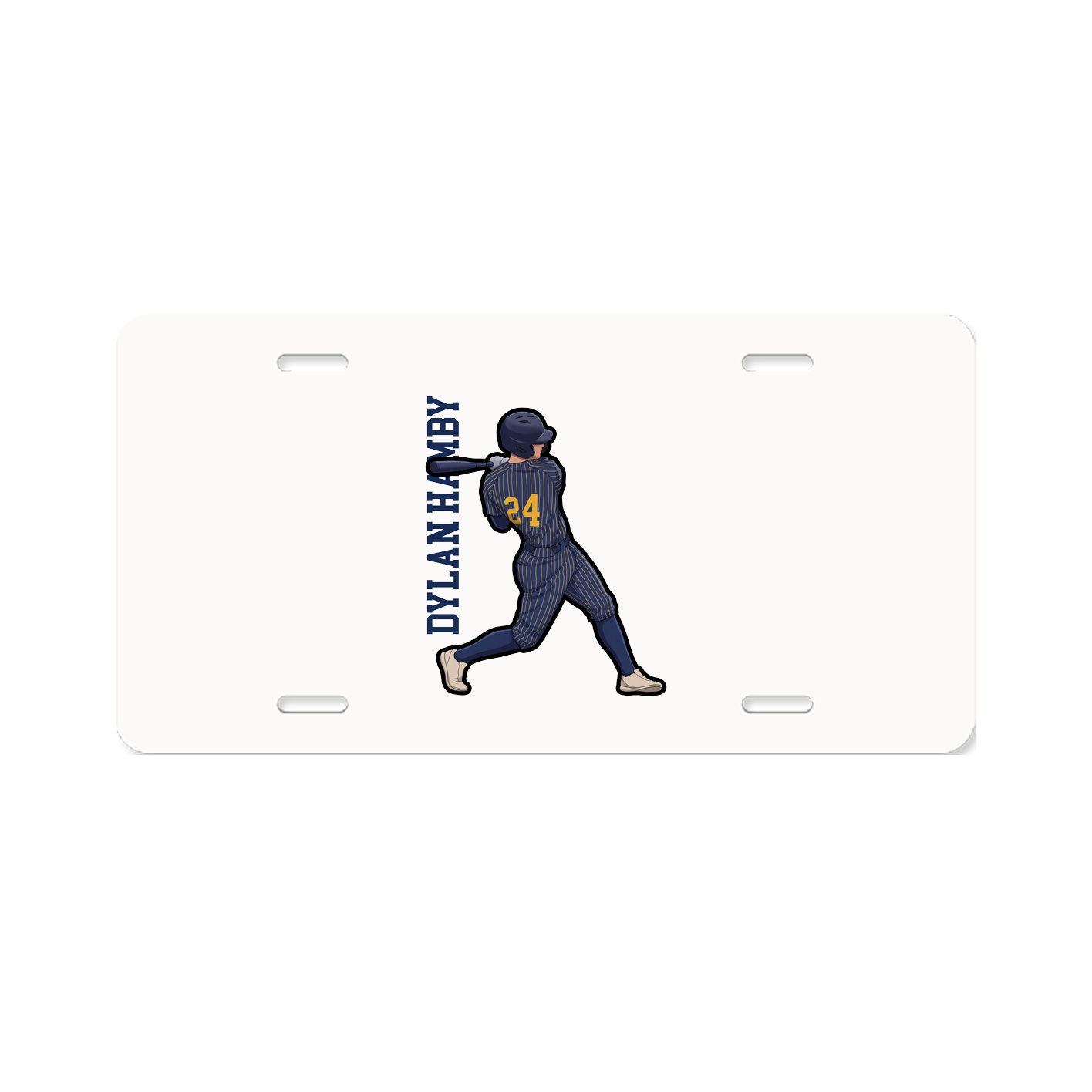 License Plate — Name Vertical in Classic