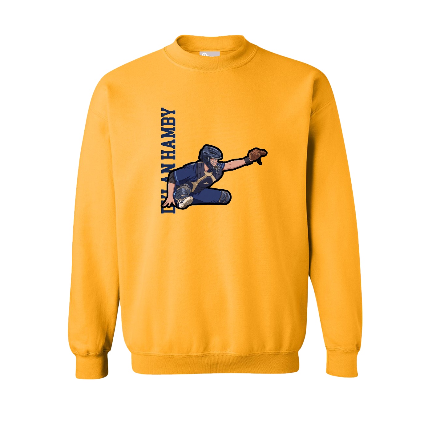 Fleece Crew — Name Vertical in Gold