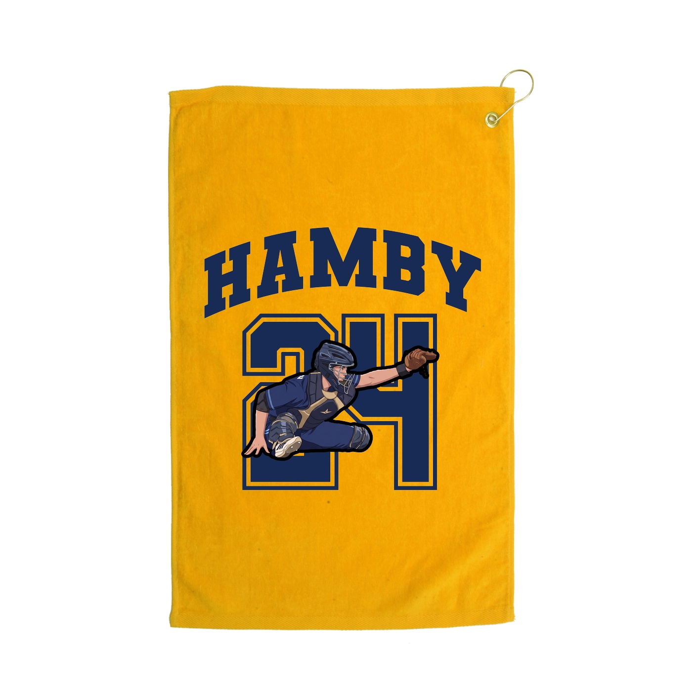 Golf Towel — Number in Gold