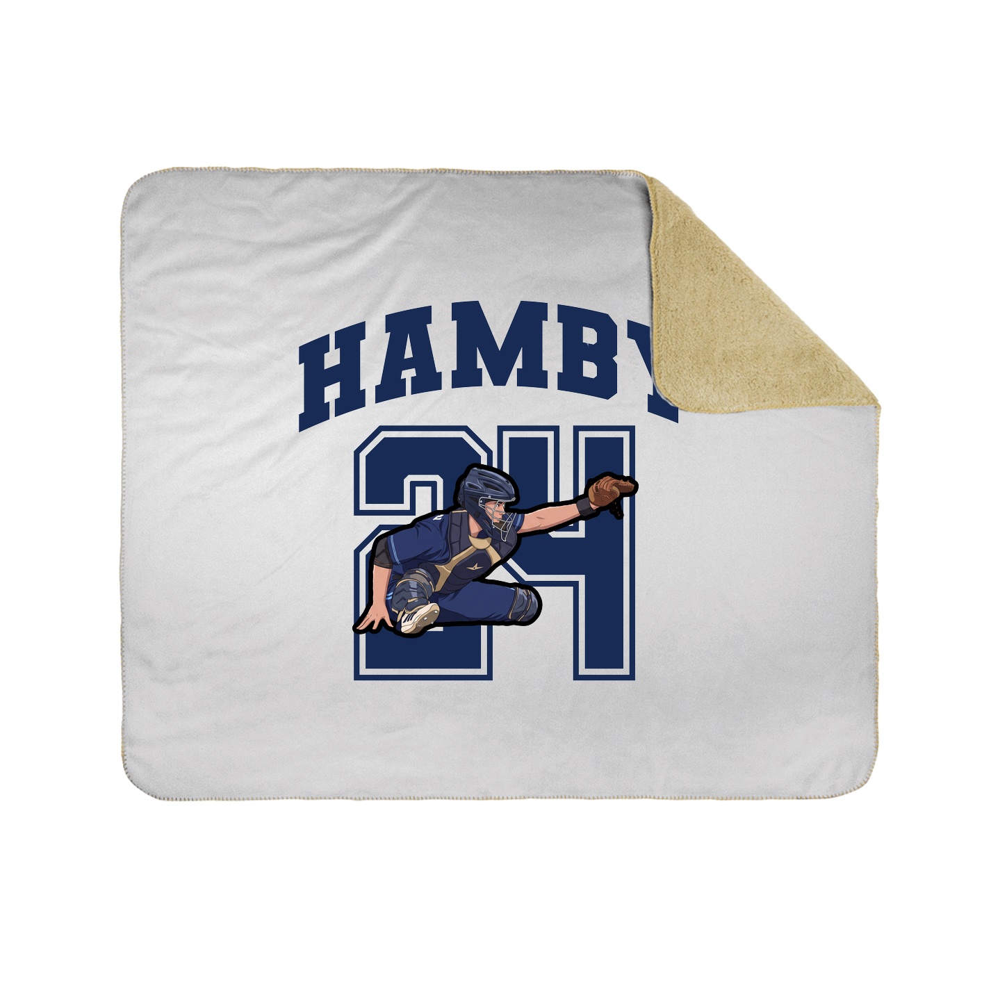 Throw Blanket — Number in White