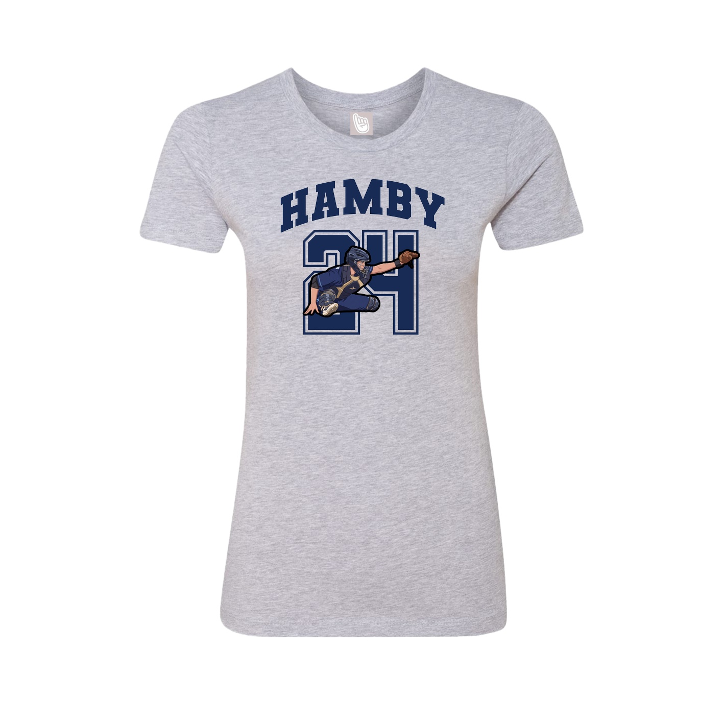 Fitted Women's Tee — Number in Grey