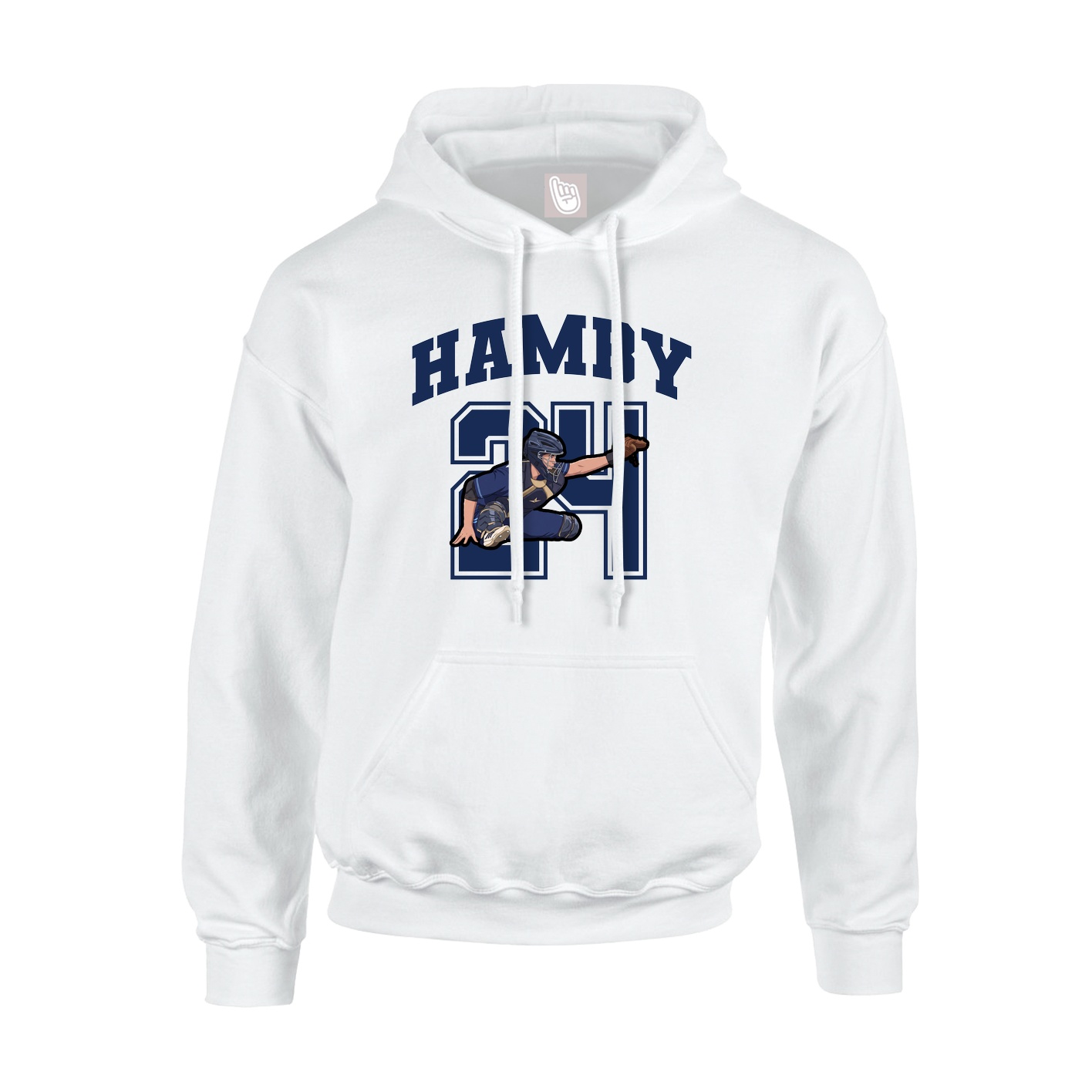 Youth Hoodie — Number in White