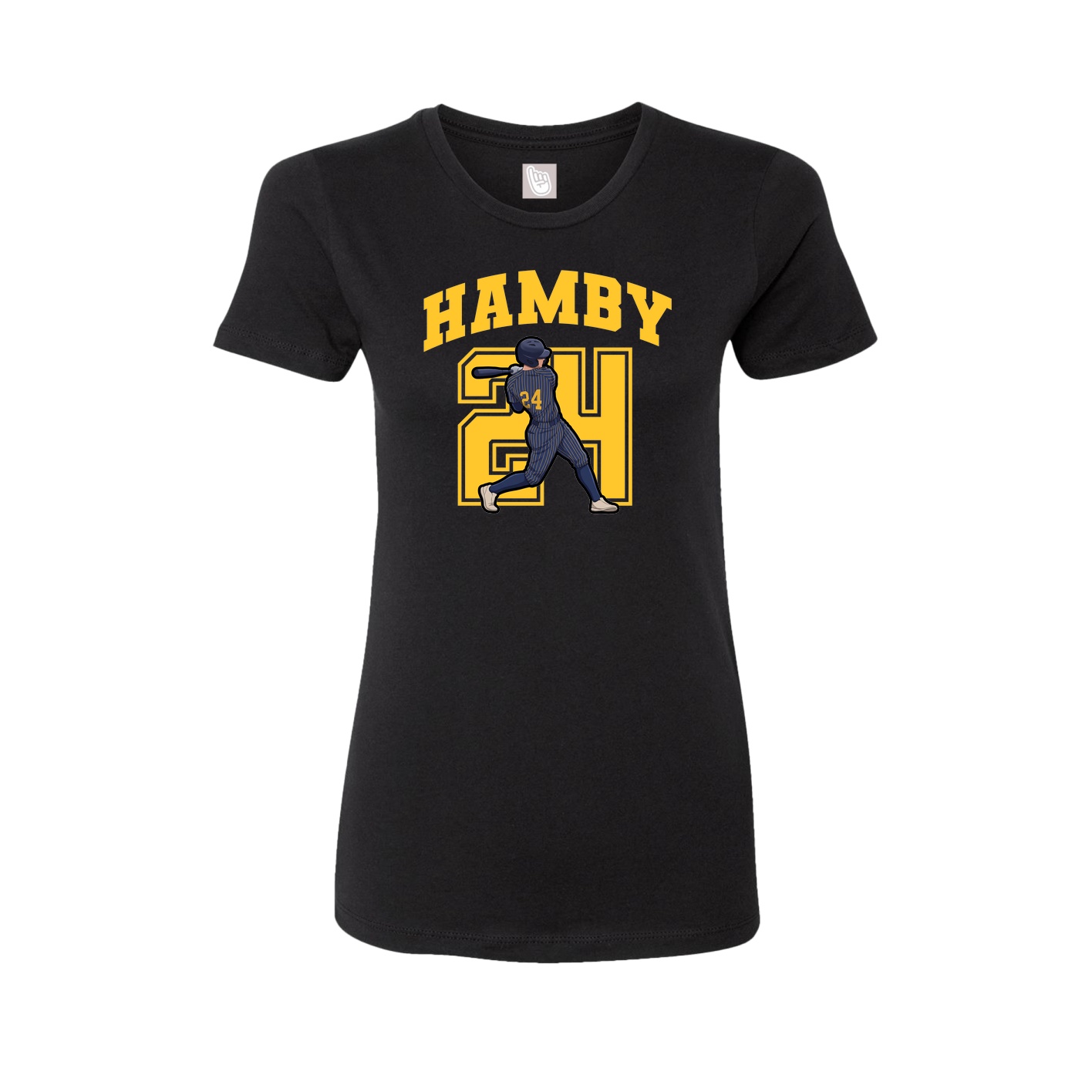 Fitted Women's Tee — Number in Black
