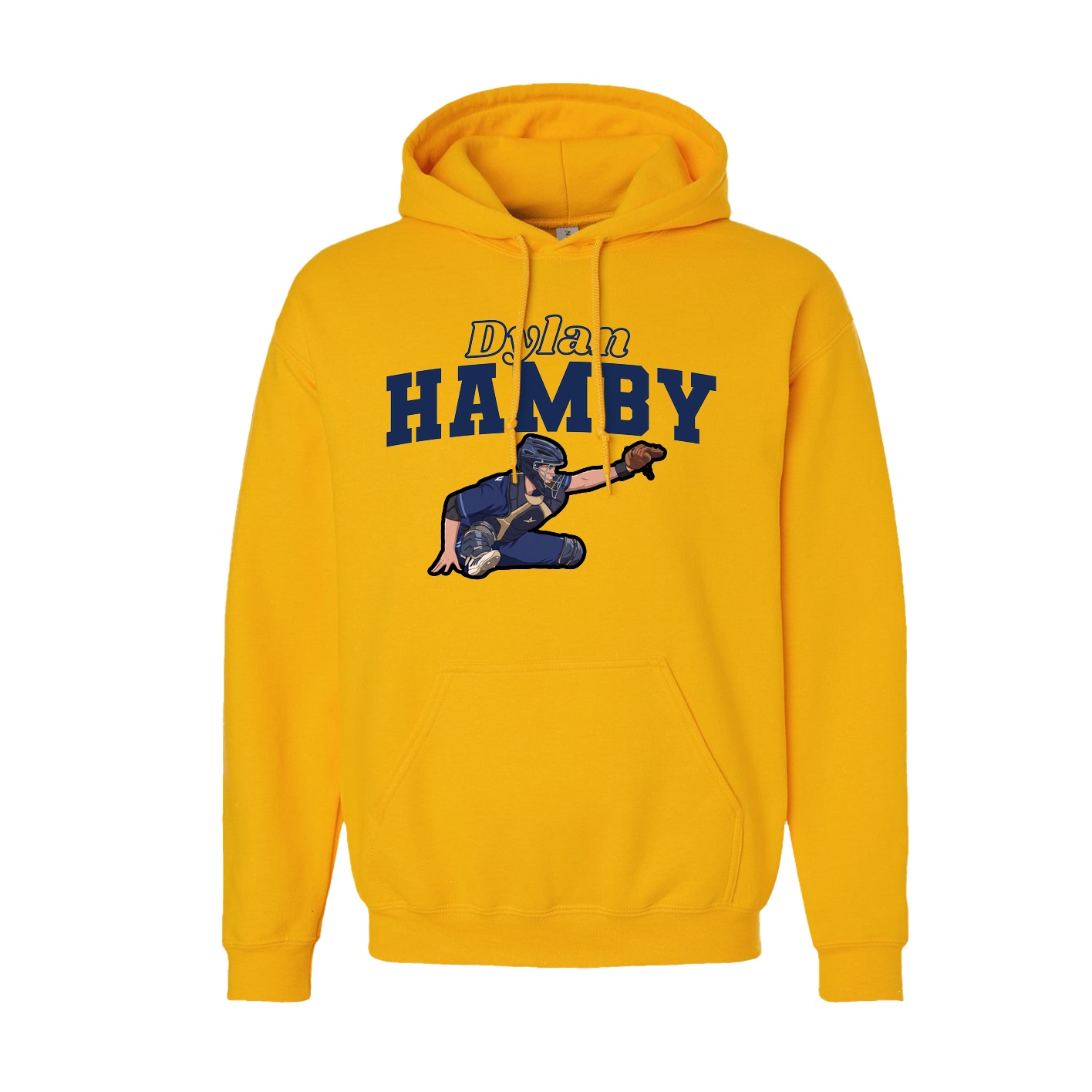 Youth Hoodie — Name Arch in Gold