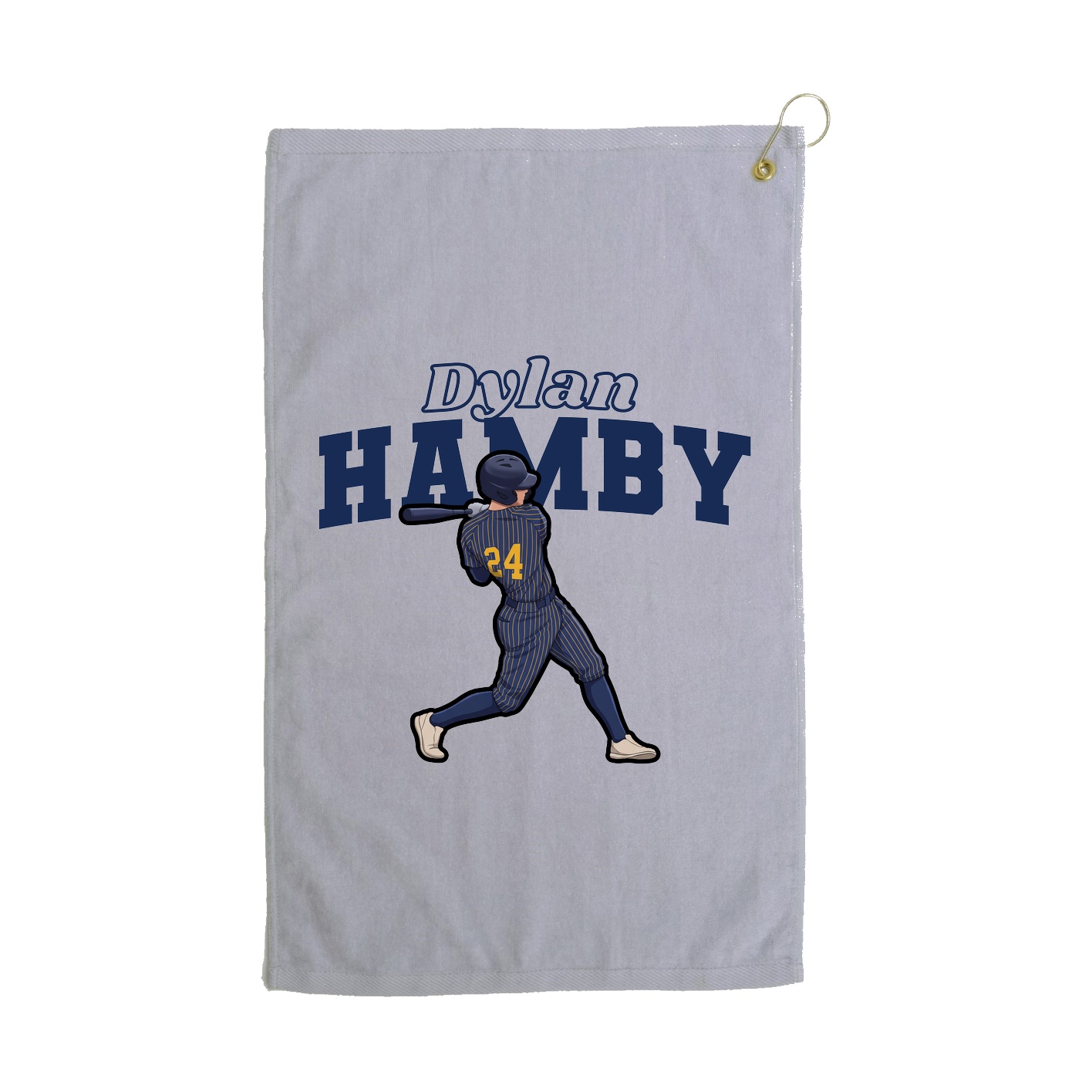 Golf Towel — Name Arch in Grey
