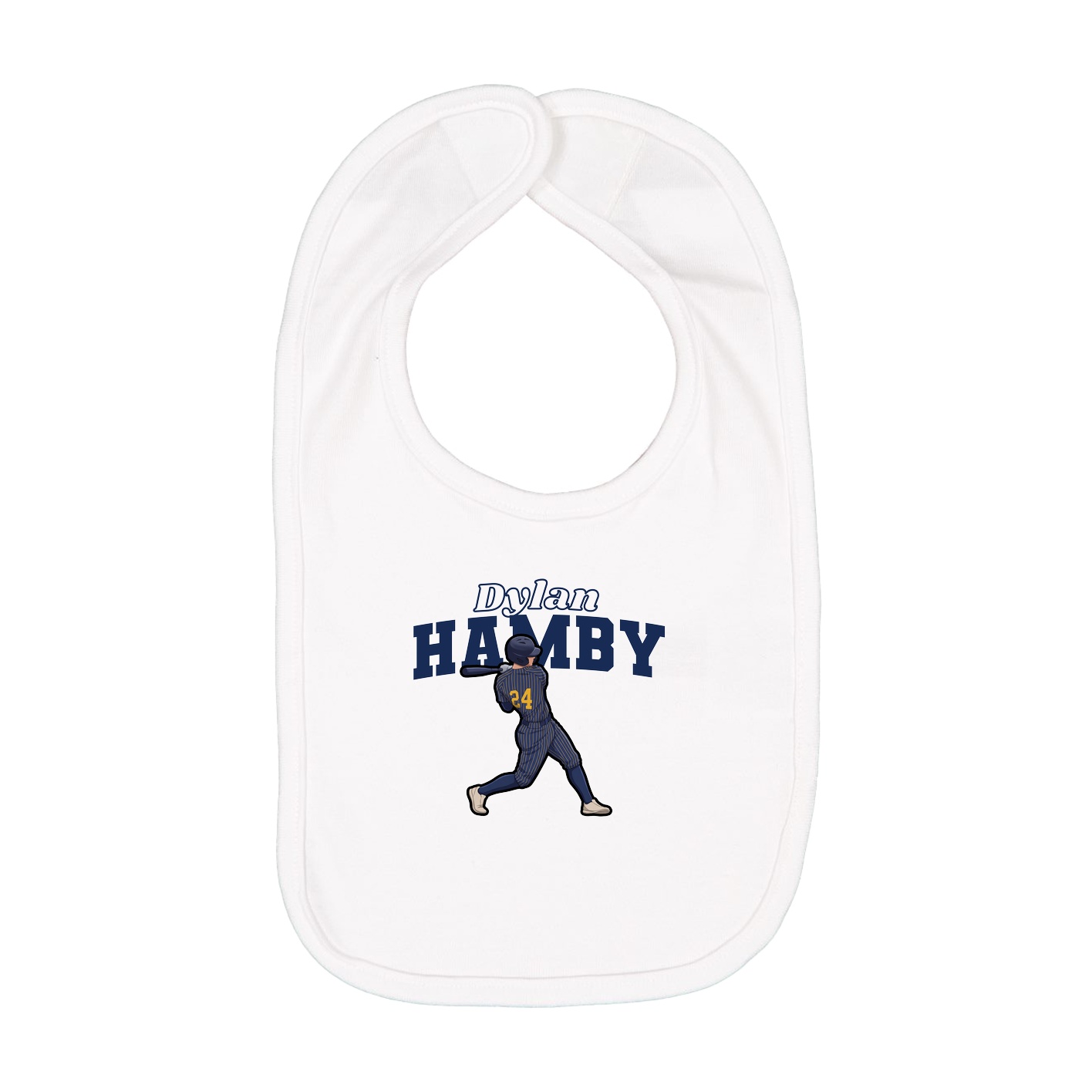 Infant Bib — Name Arch in White