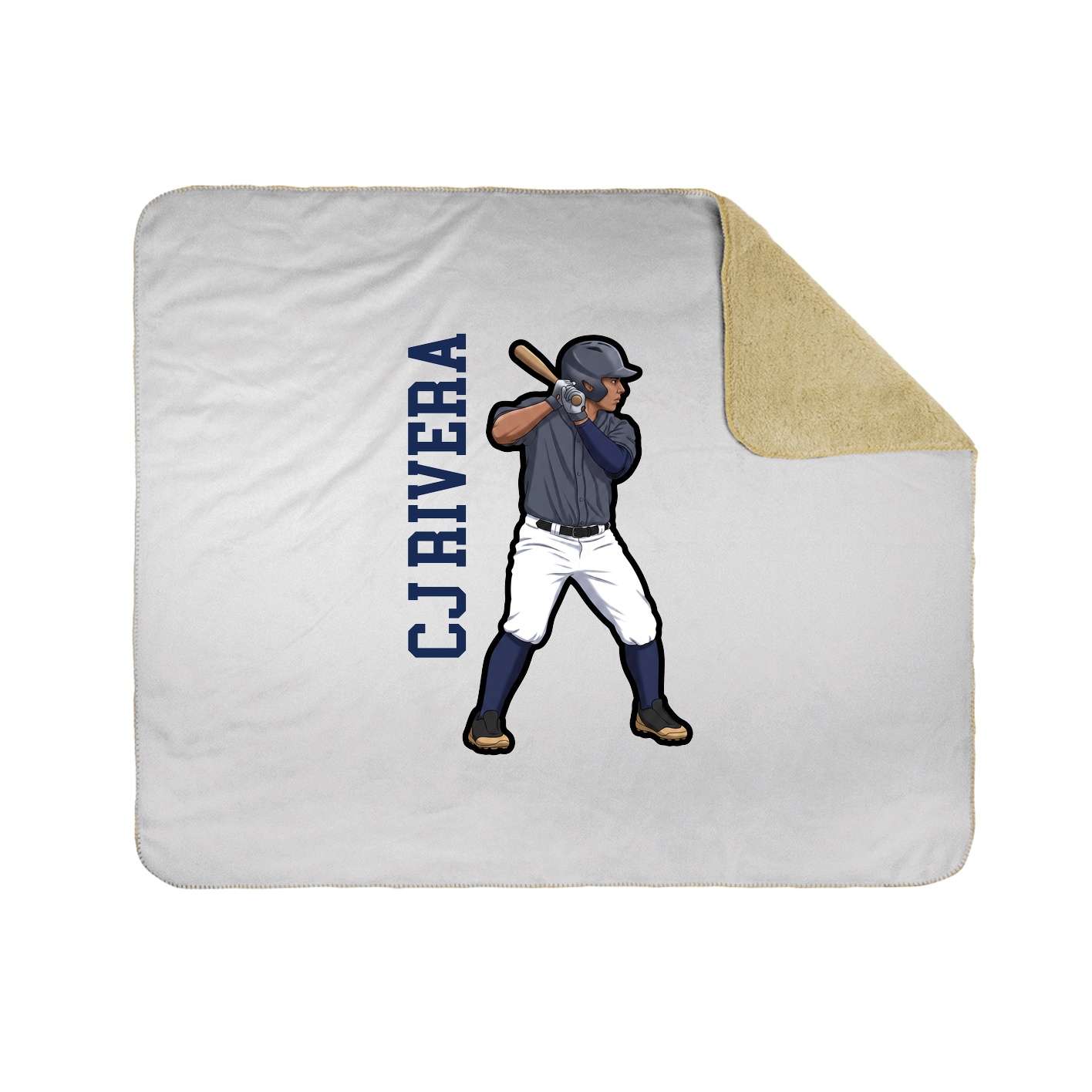 Throw Blanket — Name Vertical in White