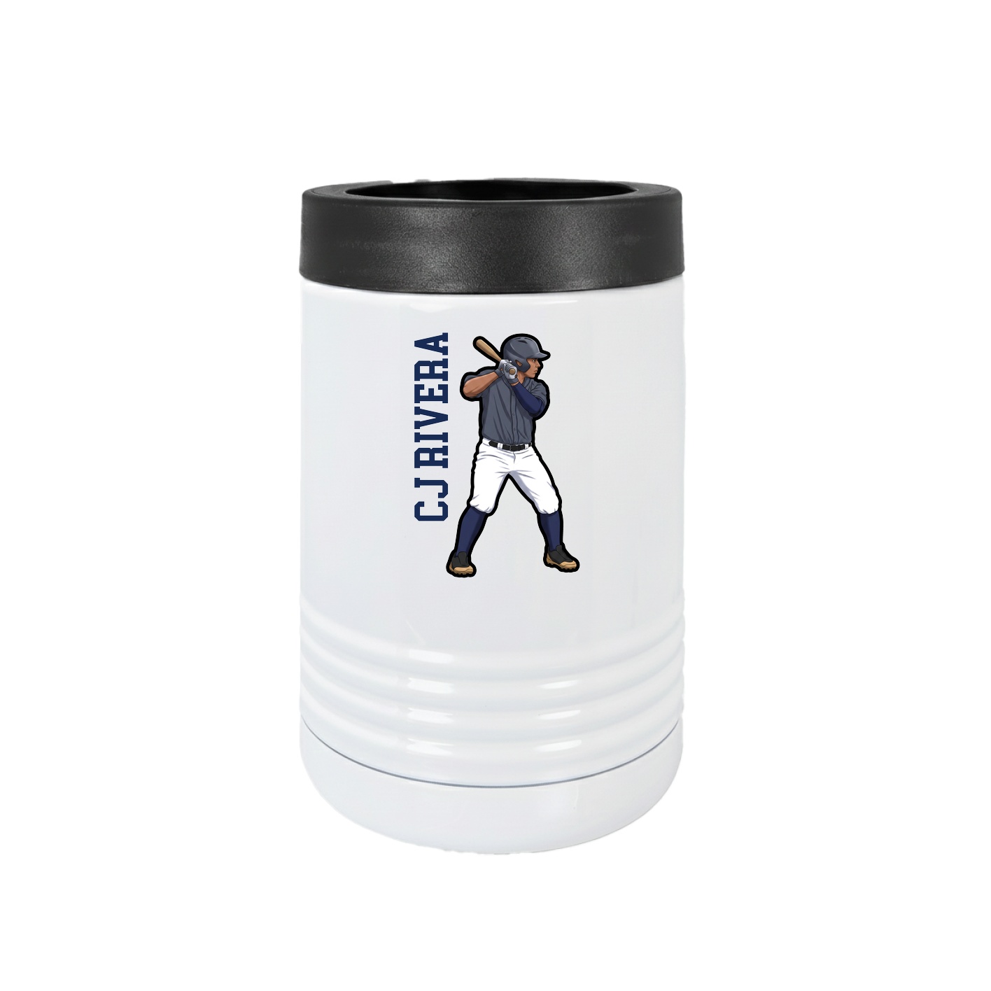 Beverage Holder — Name Vertical in White