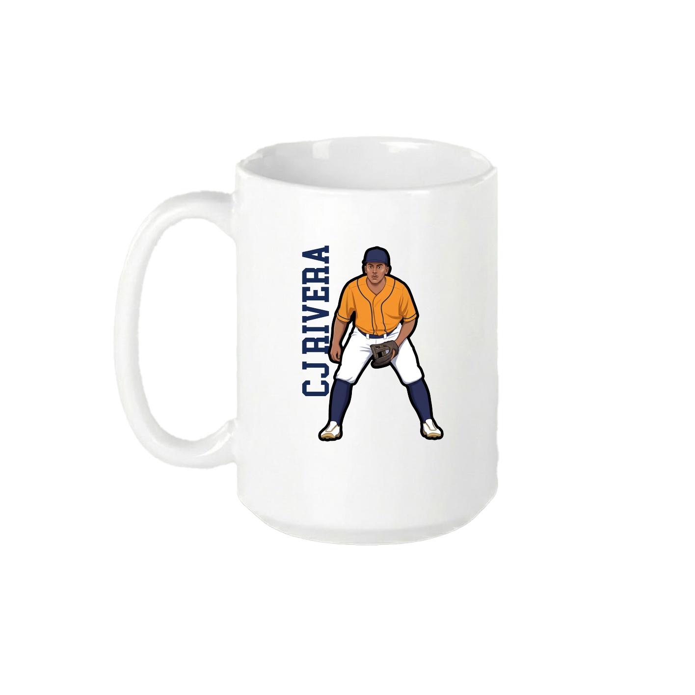 15oz Coffee Mug — Name Vertical in White
