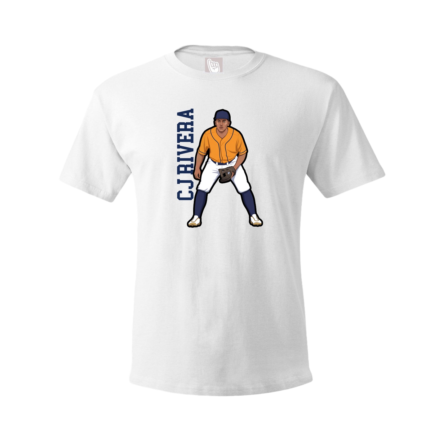 Youth Tee — Name Vertical in White