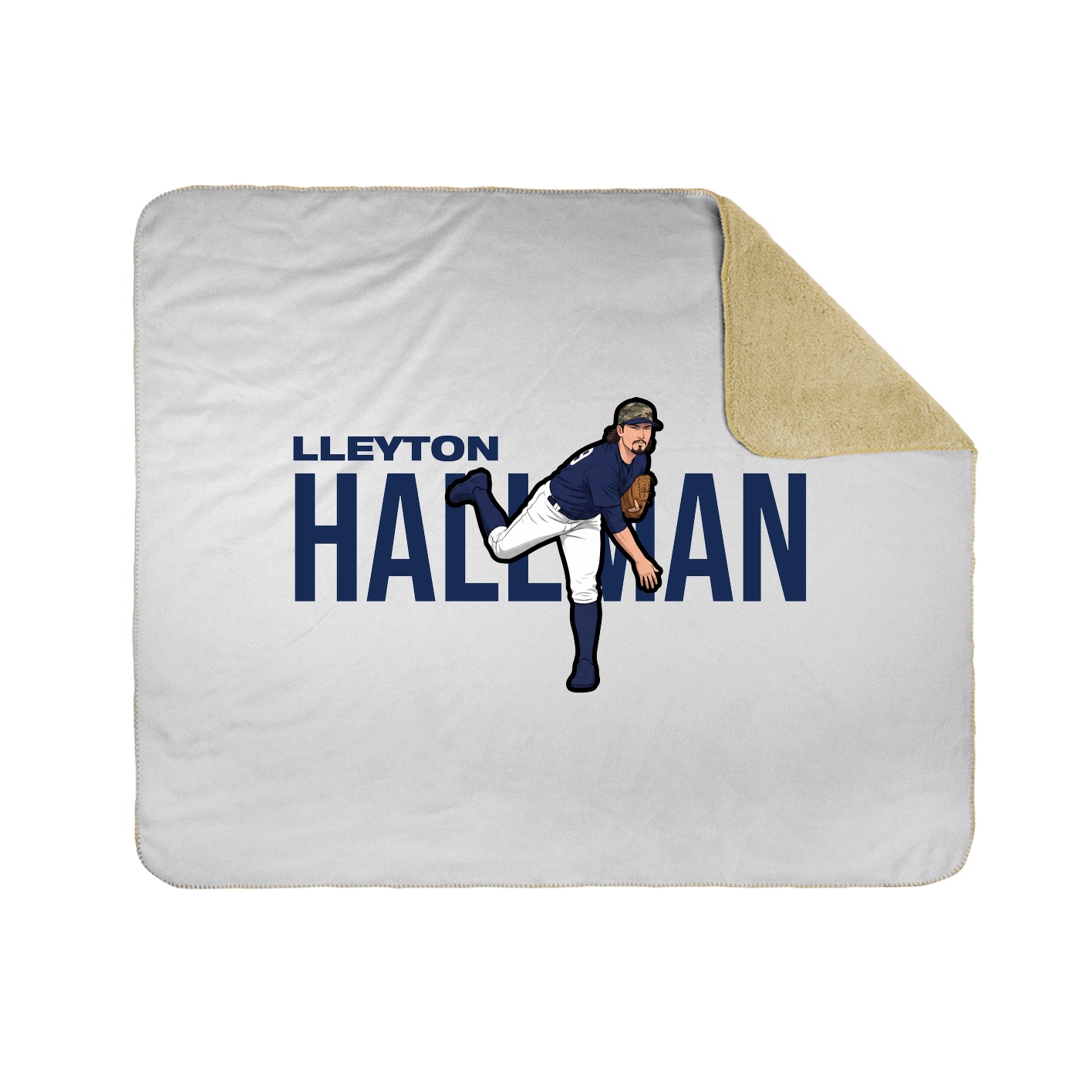 Throw Blanket — Player Name in White