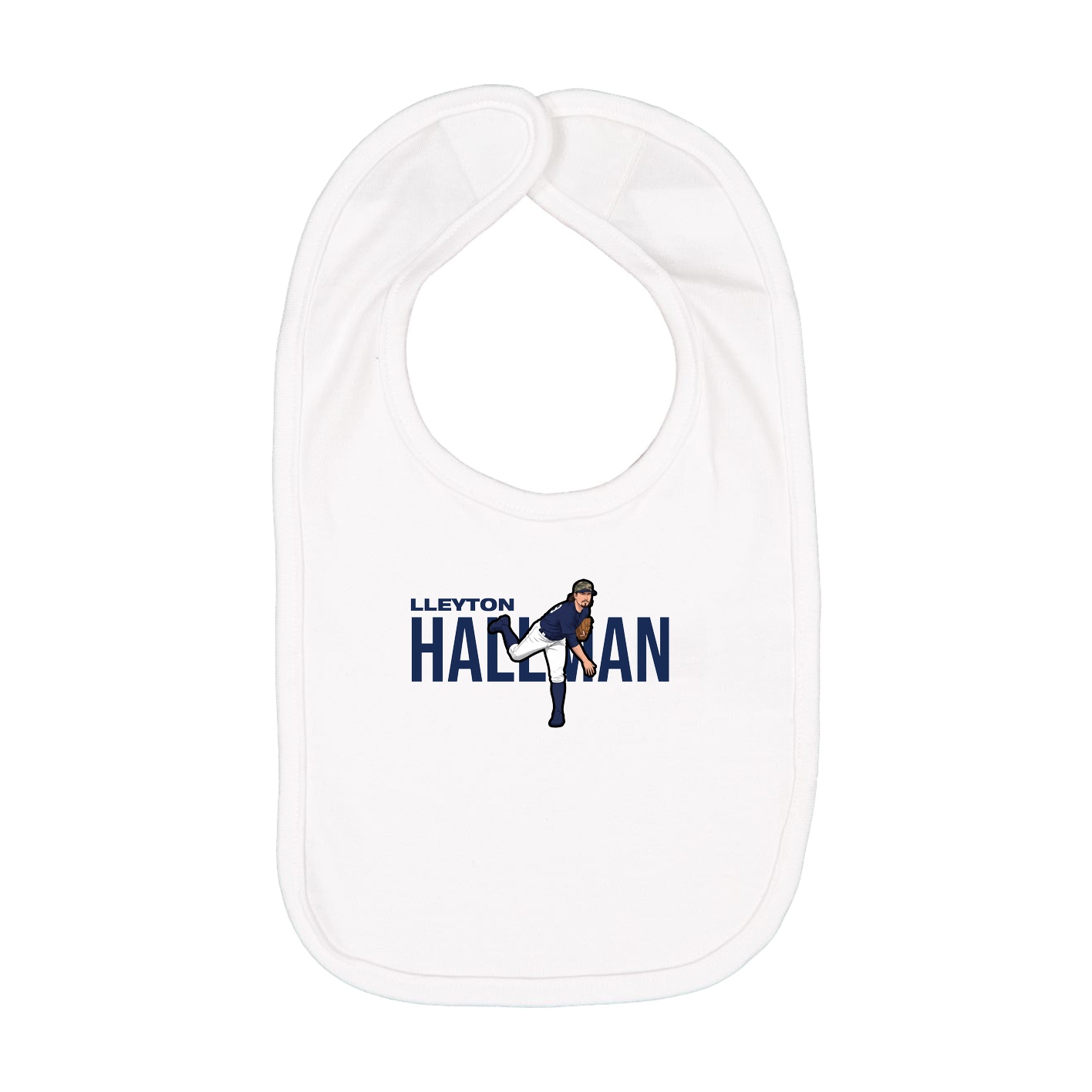 Infant Bib — Player Name in White