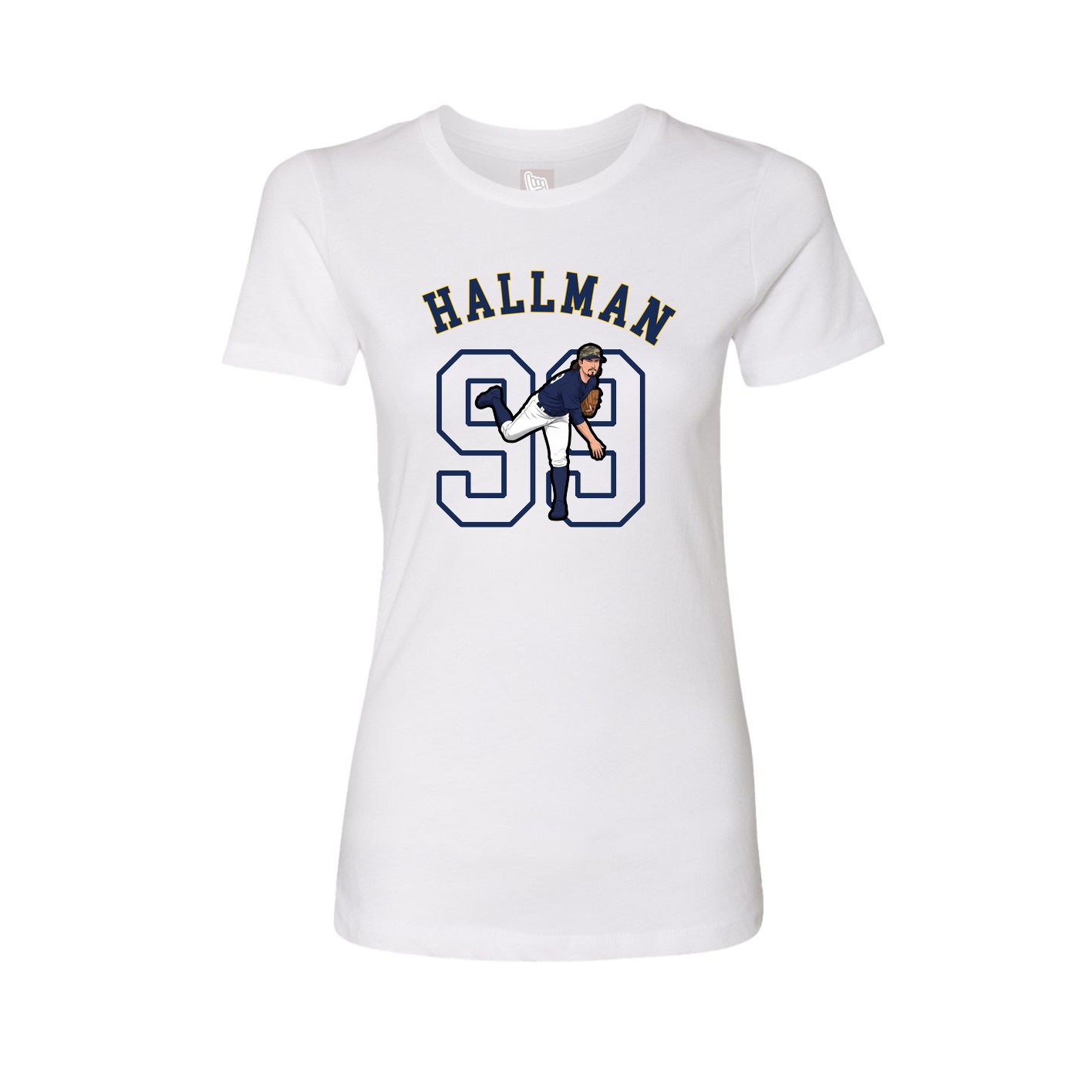 Fitted Women's Tee — Shirsey Arch in White