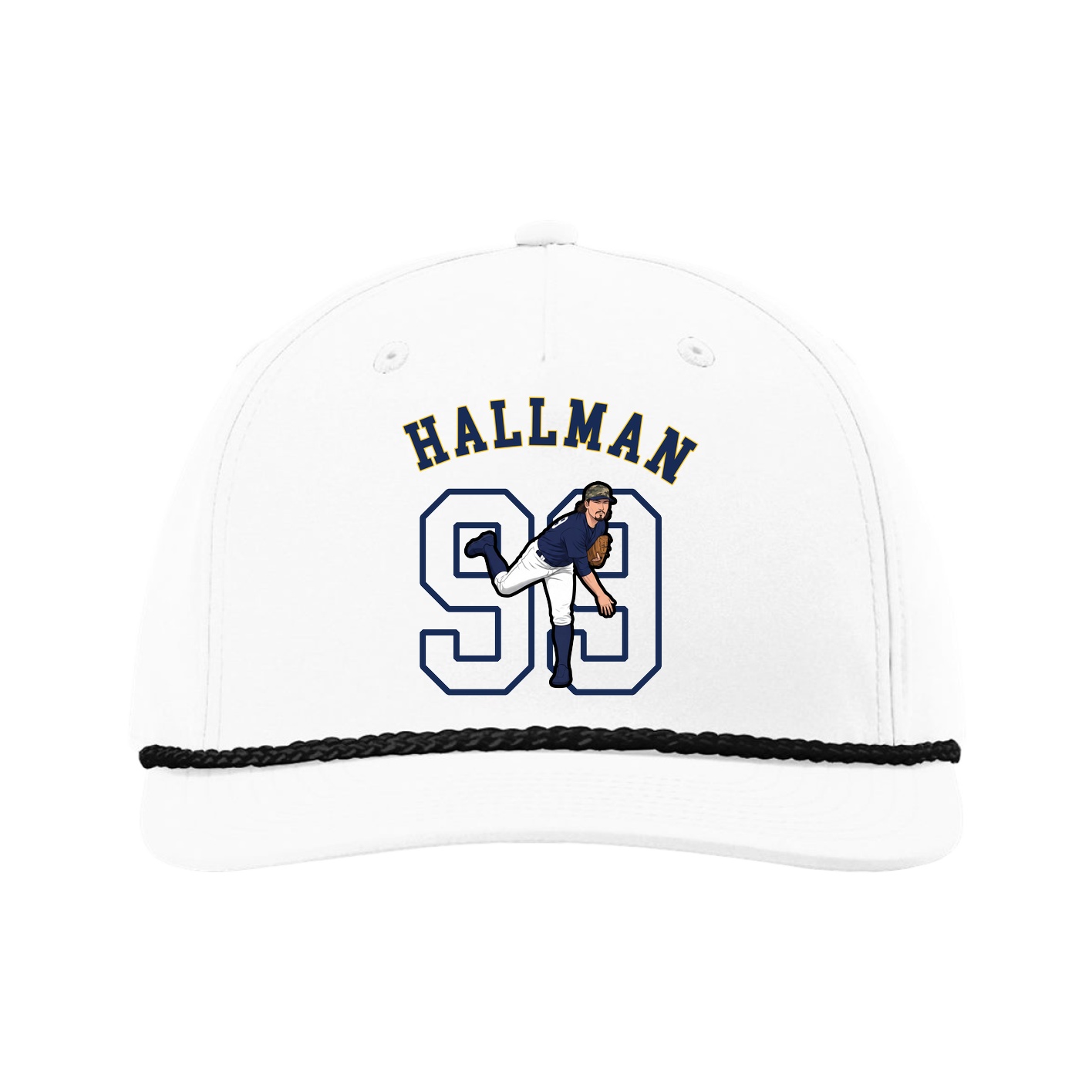 Five-Panel Classic Rope Cap — Shirsey Arch in White