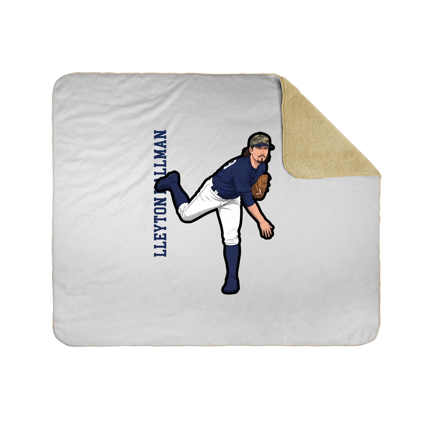 Throw Blanket — Name Vertical in White