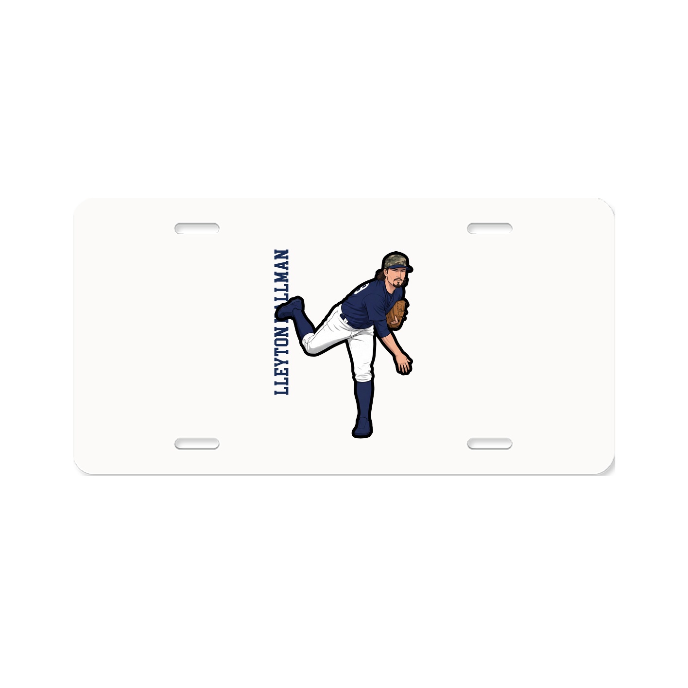 License Plate — Name Vertical in Classic