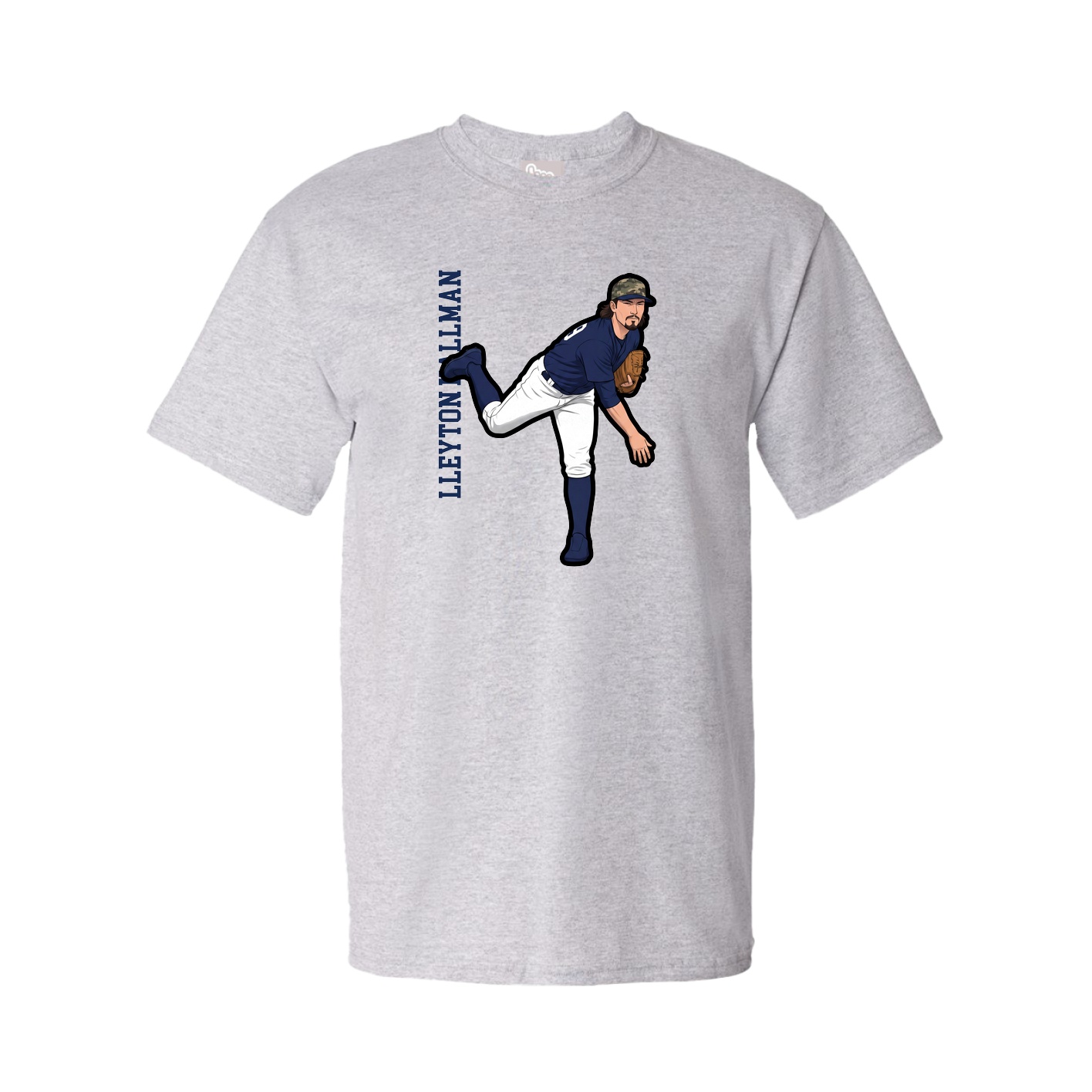 Tee — Name Vertical in Grey