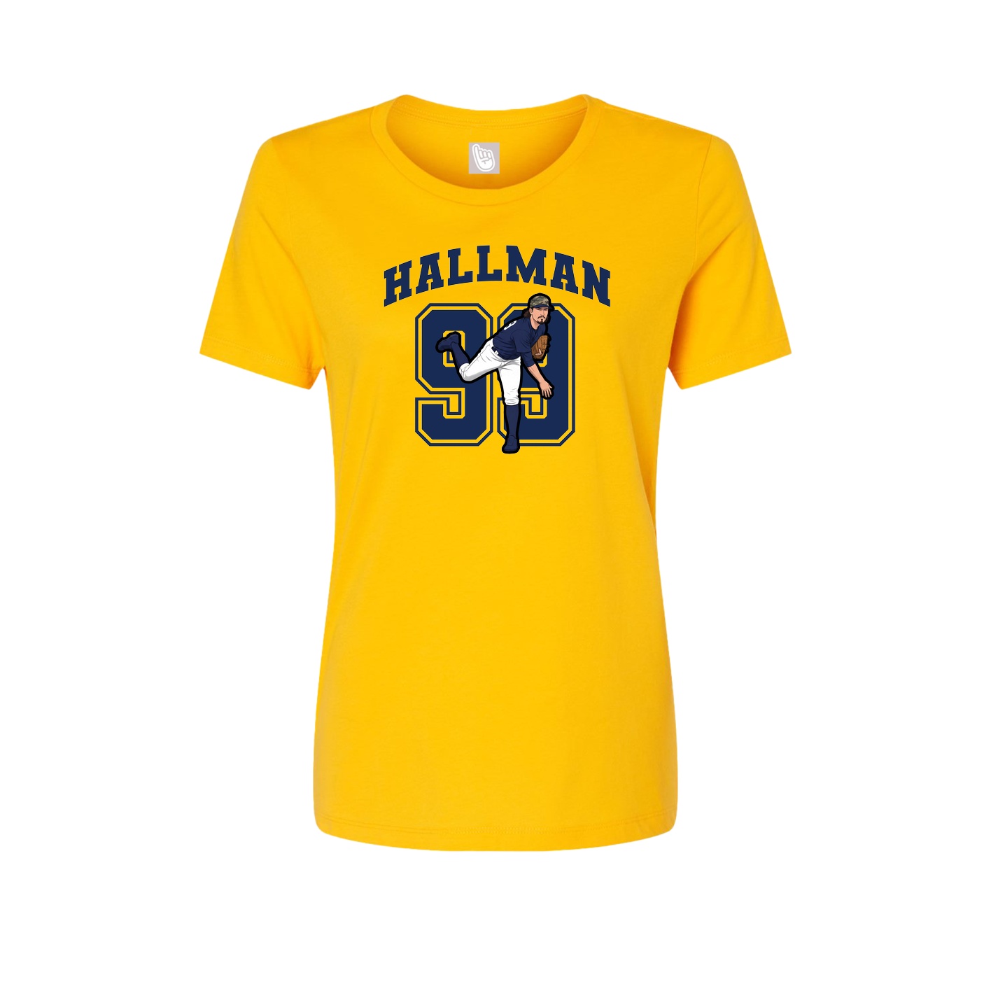 Fitted Women's Tee — Number in Gold