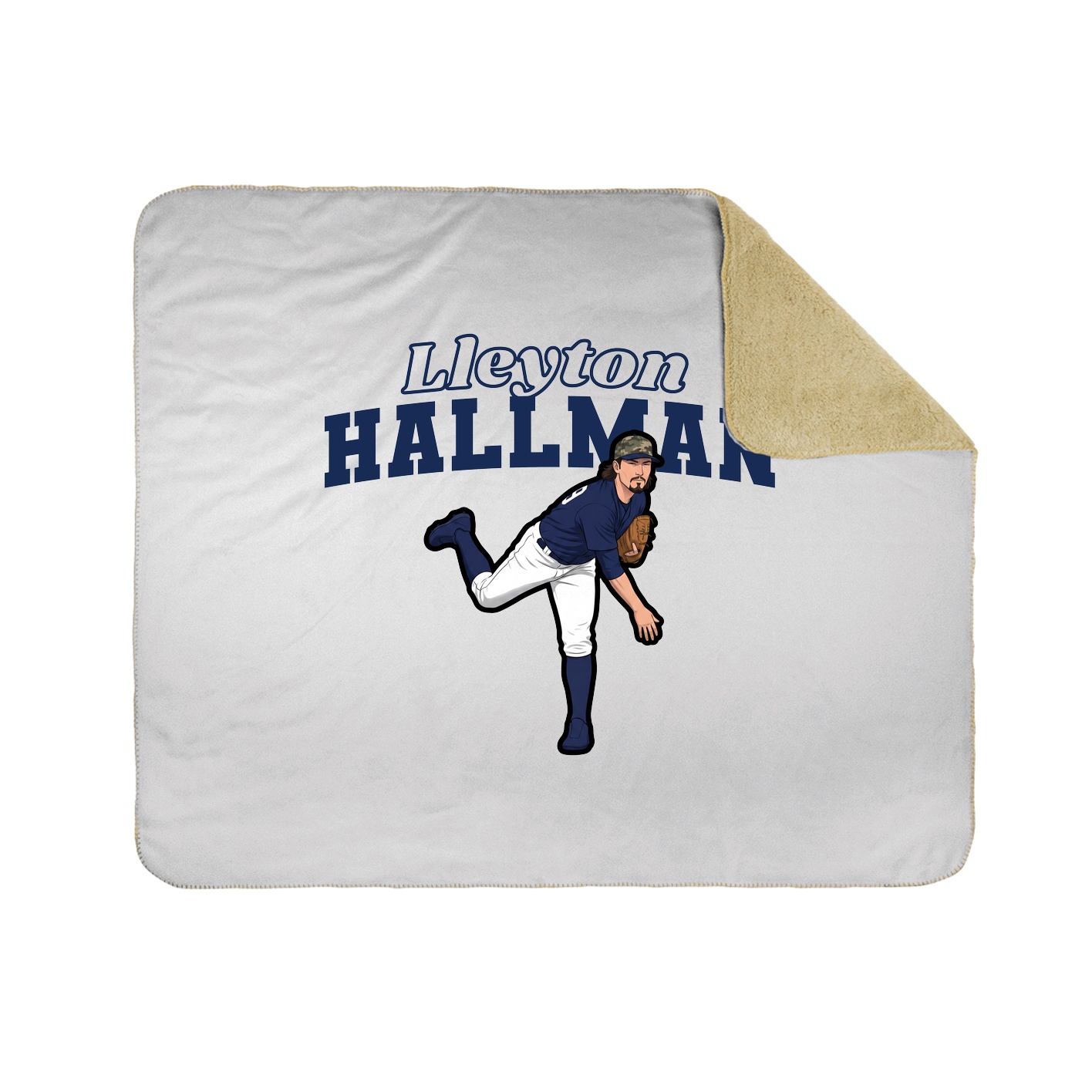 Throw Blanket — Name Arch in White