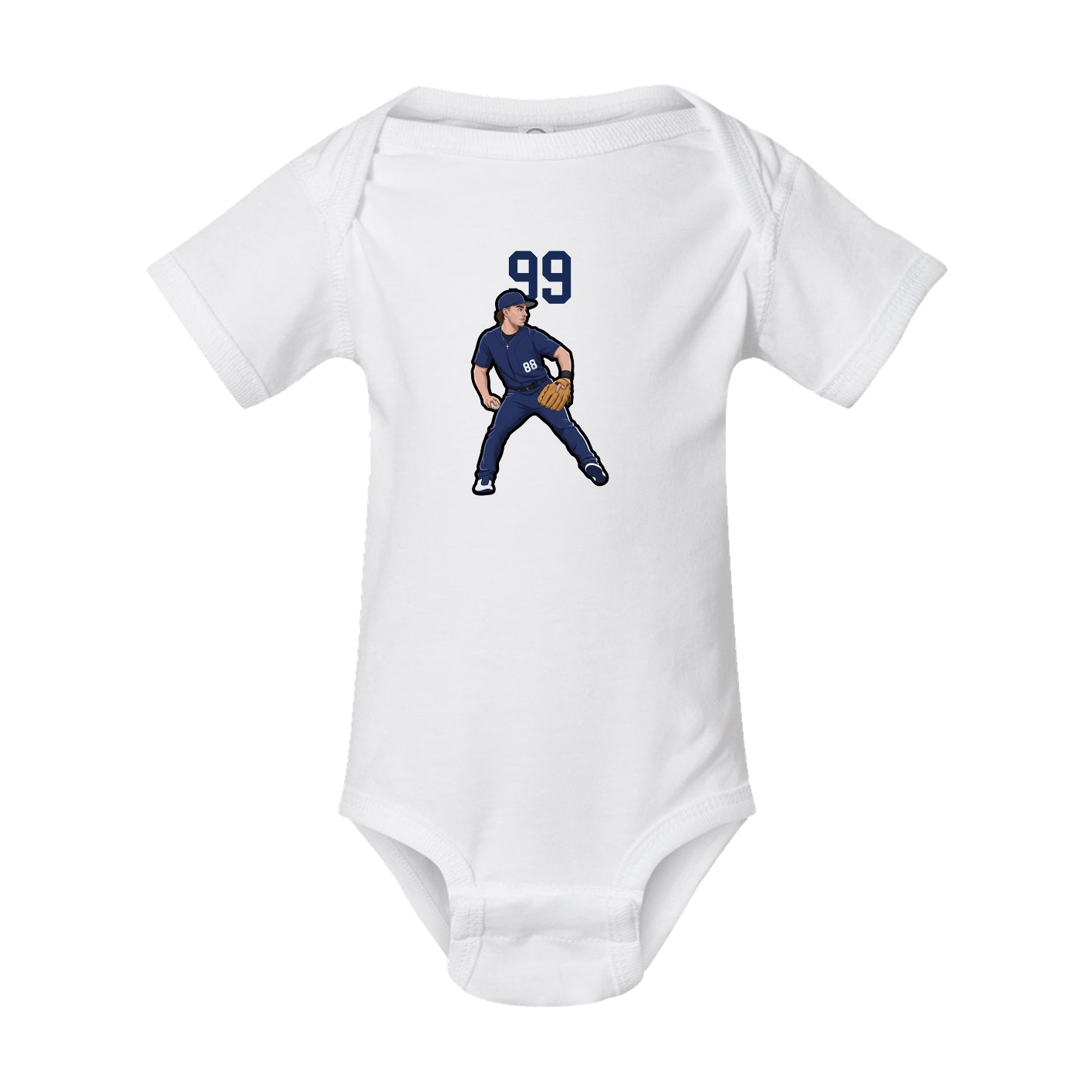 Baby Onesie — Number Top in White