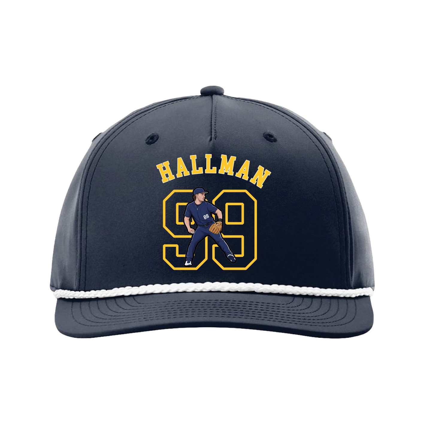 Five-Panel Classic Rope Cap — Shirsey Arch in Navy