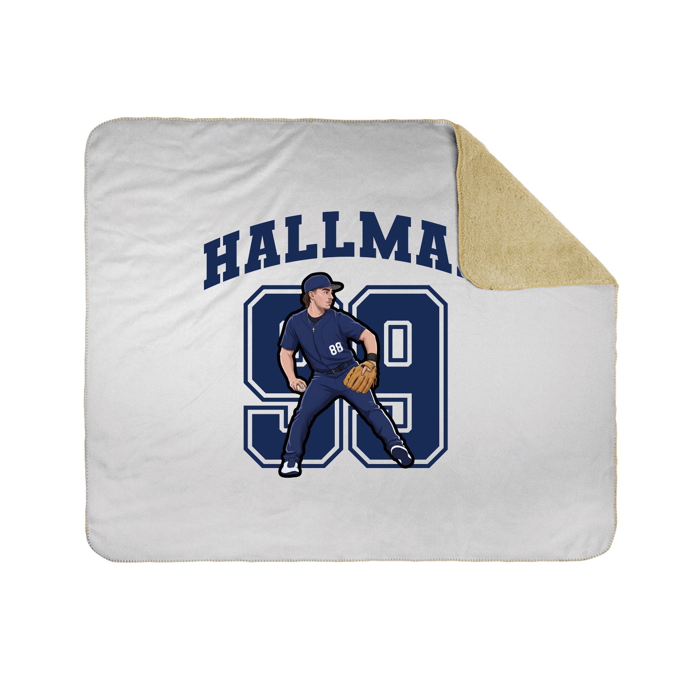 Throw Blanket — Number in White