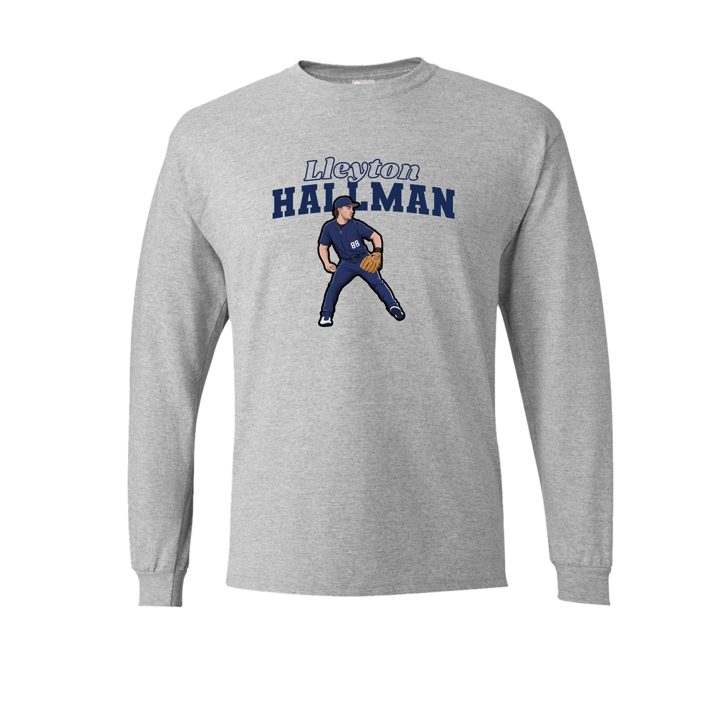 Long Sleeve Tee — Name Arch in Grey