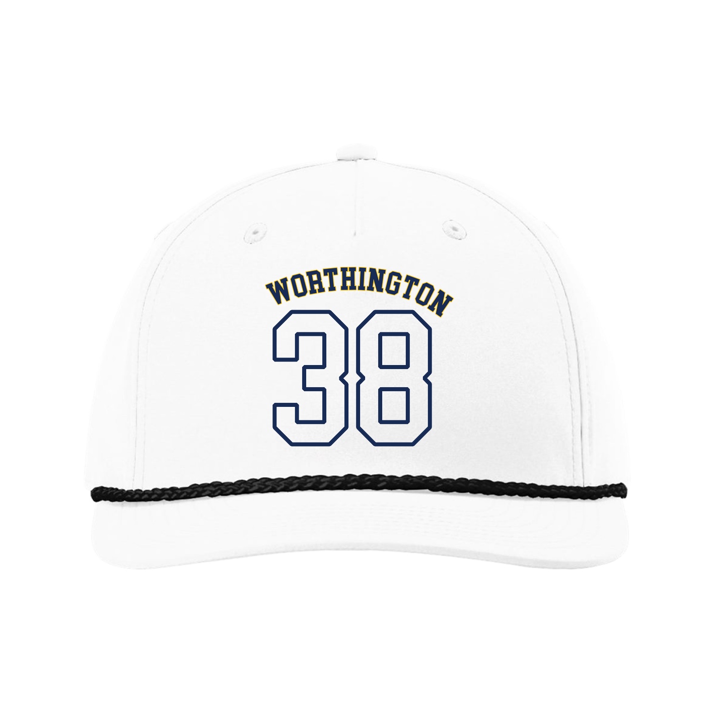 Five-Panel Classic Rope Cap — Shirsey Arch in White