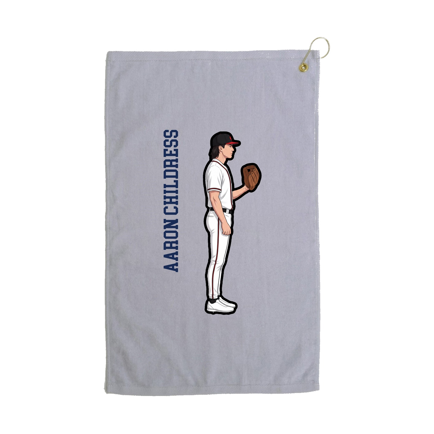Golf Towel — Name Vertical in Grey