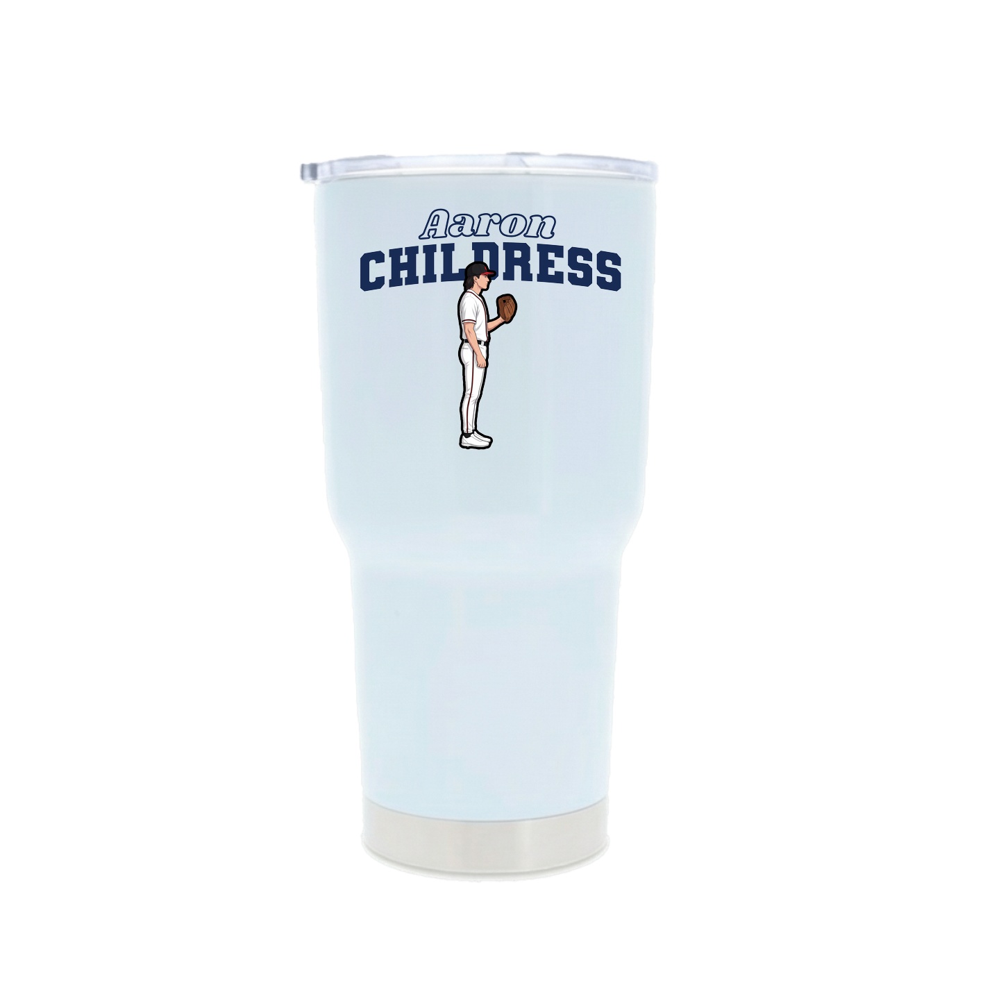30oz Stainless Steel Tumbler — Name Arch in White